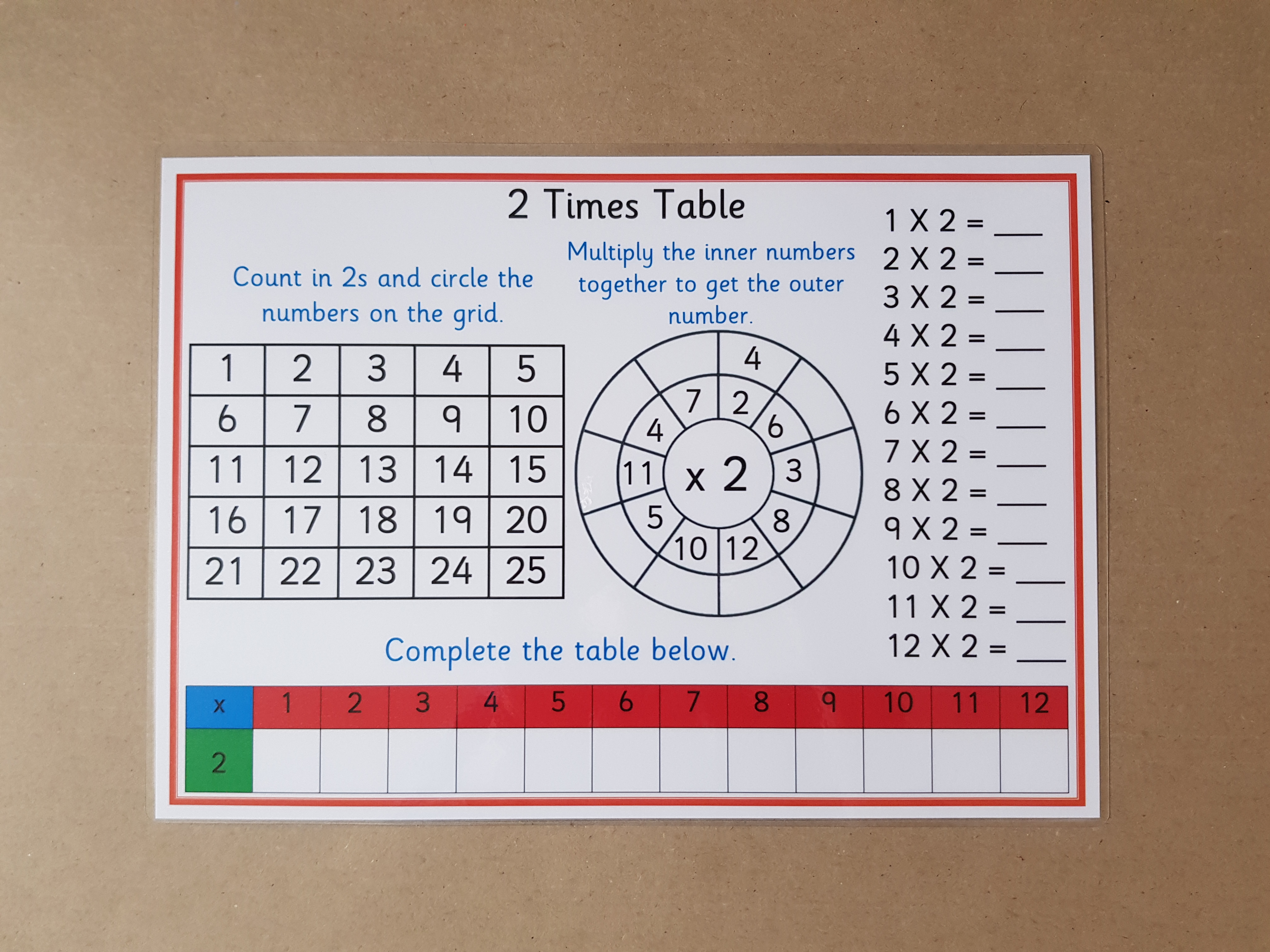 2 Times Tables Practice worksheet - KS1 Numeracy