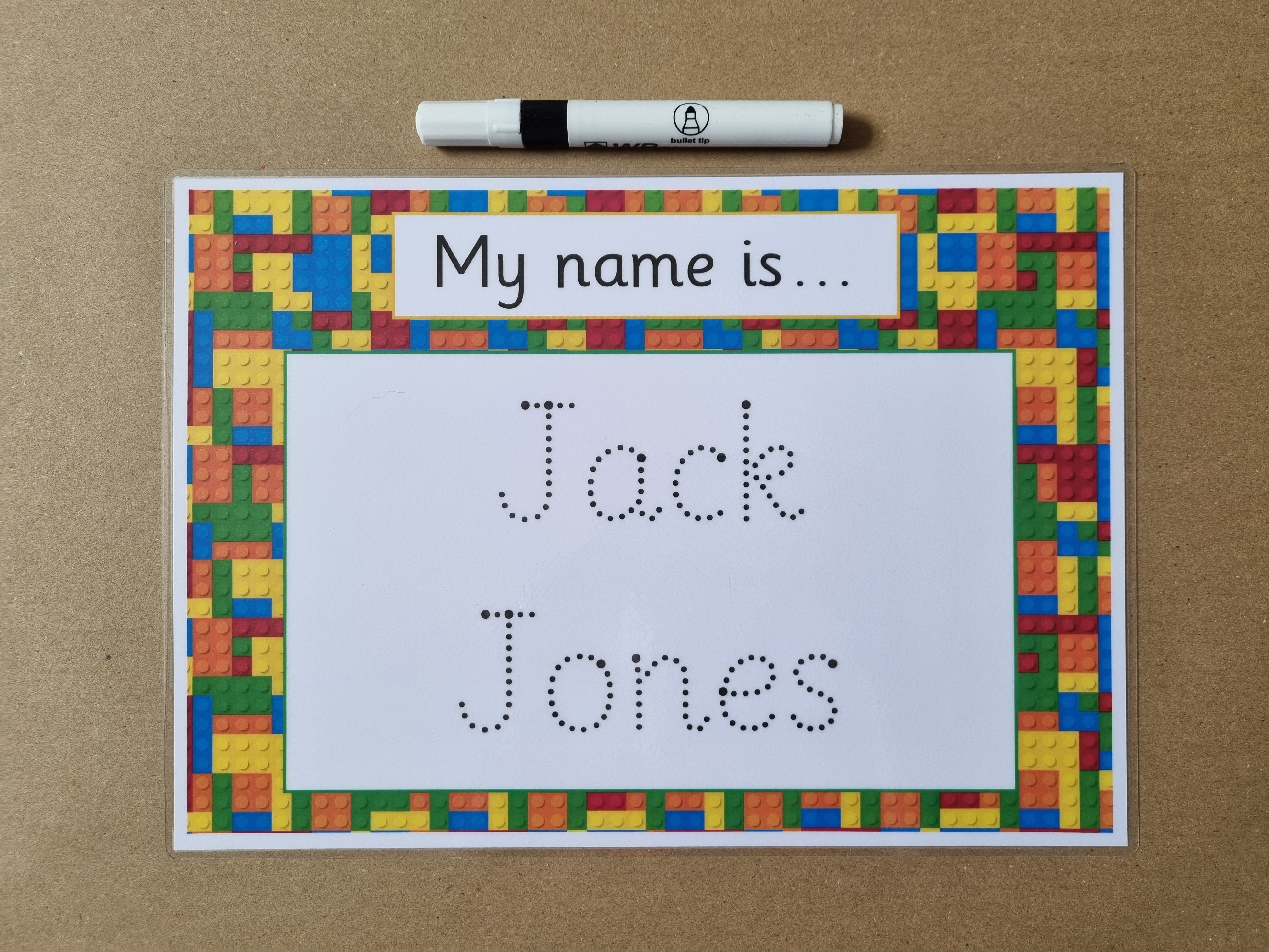 Personalised Name Card - building block design