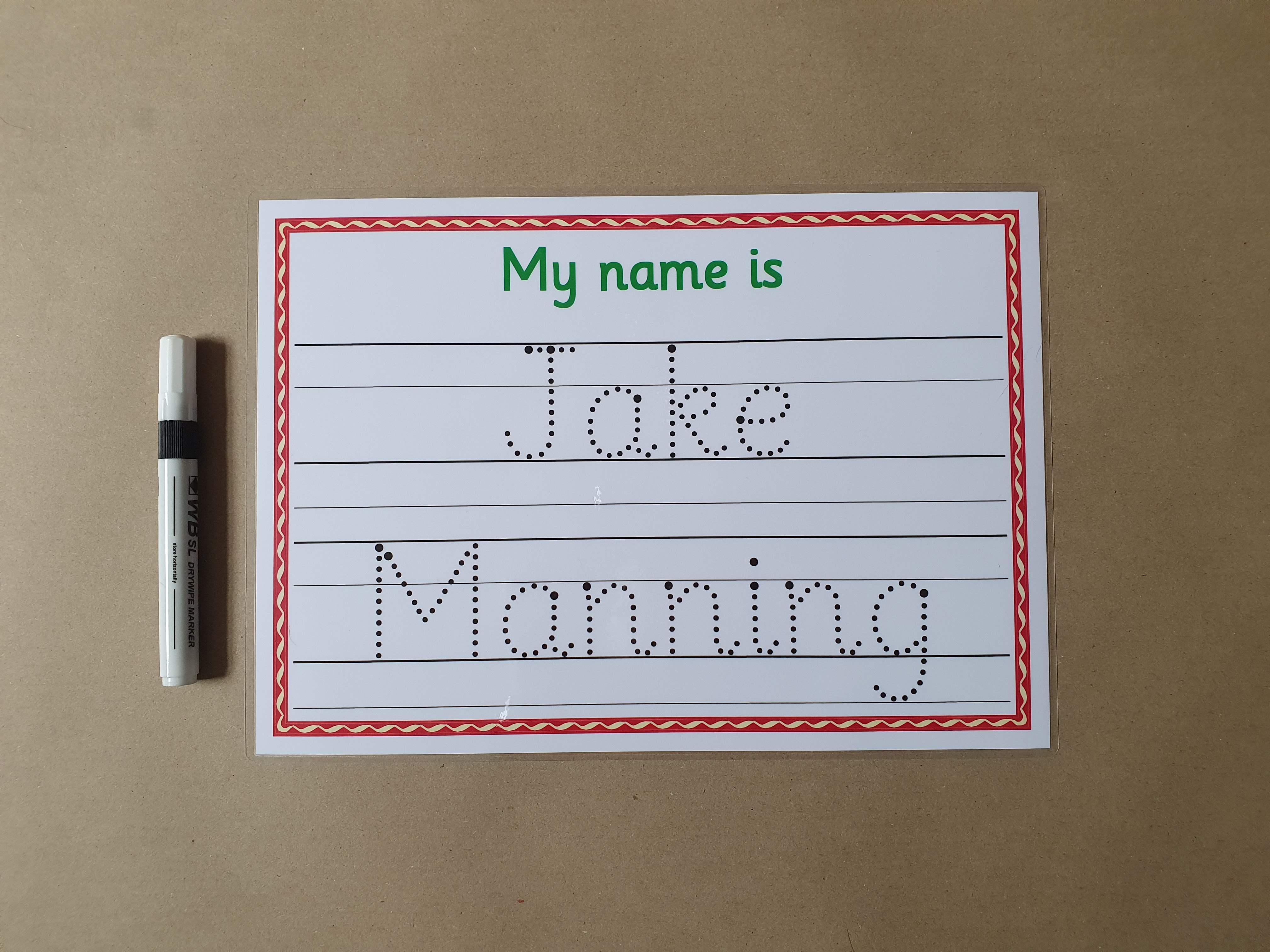 Personalised Name Card - with line