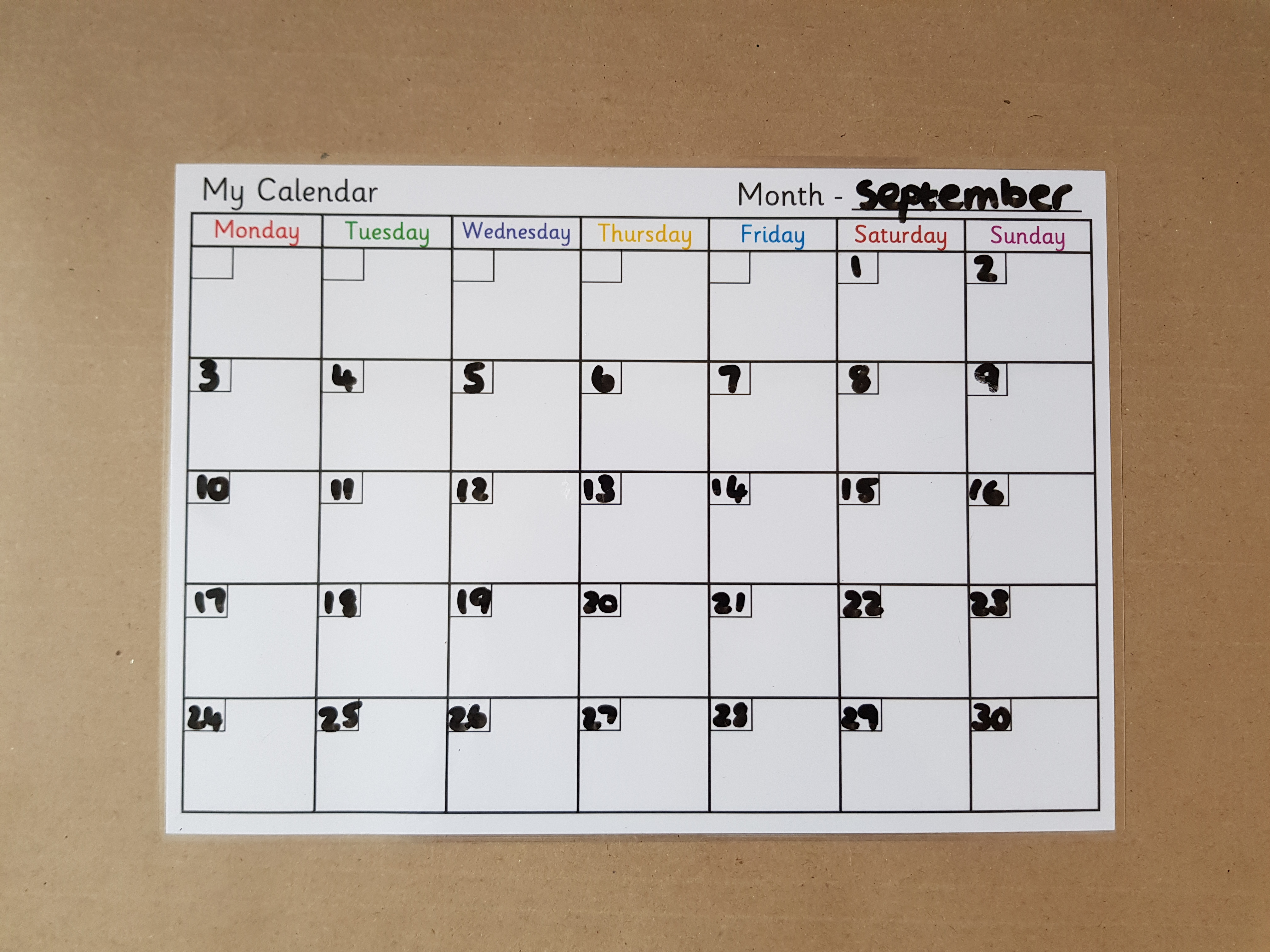 Reusable Calender and dry wipe pen