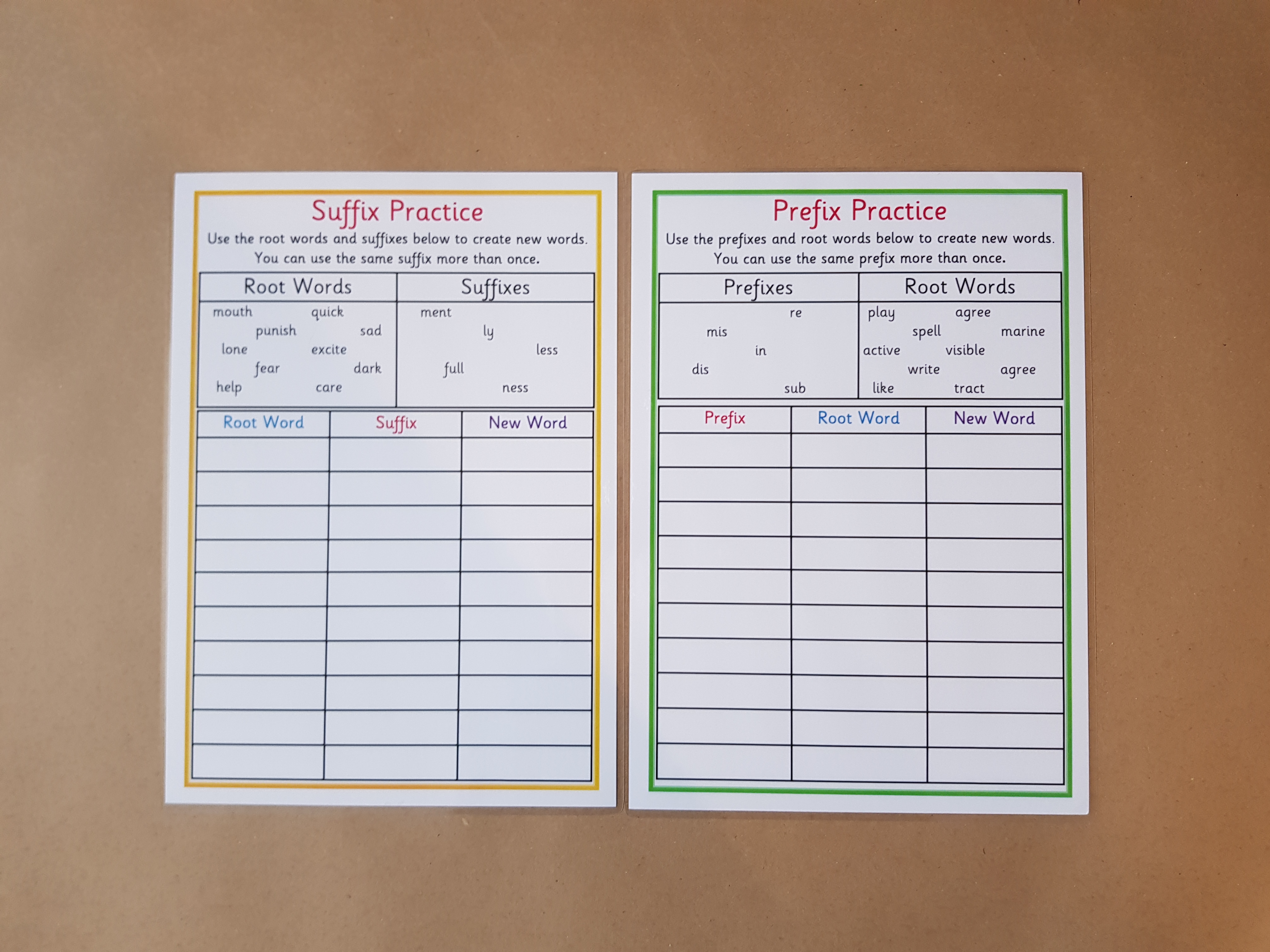 Prefix and suffix practice worksheets - KS2 Literacy Teaching Resource 