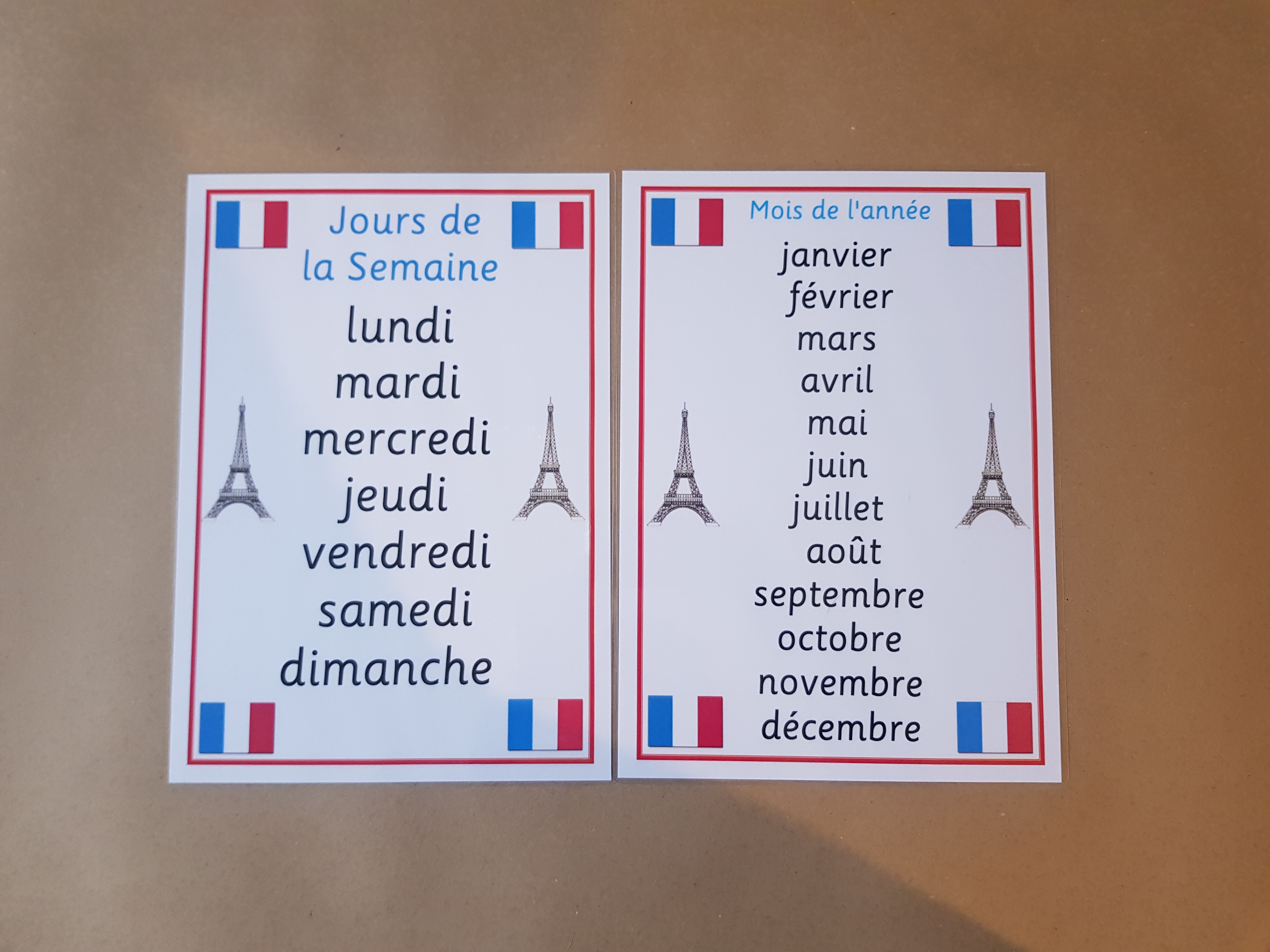 French Days of the Week and Months of the Year Poster