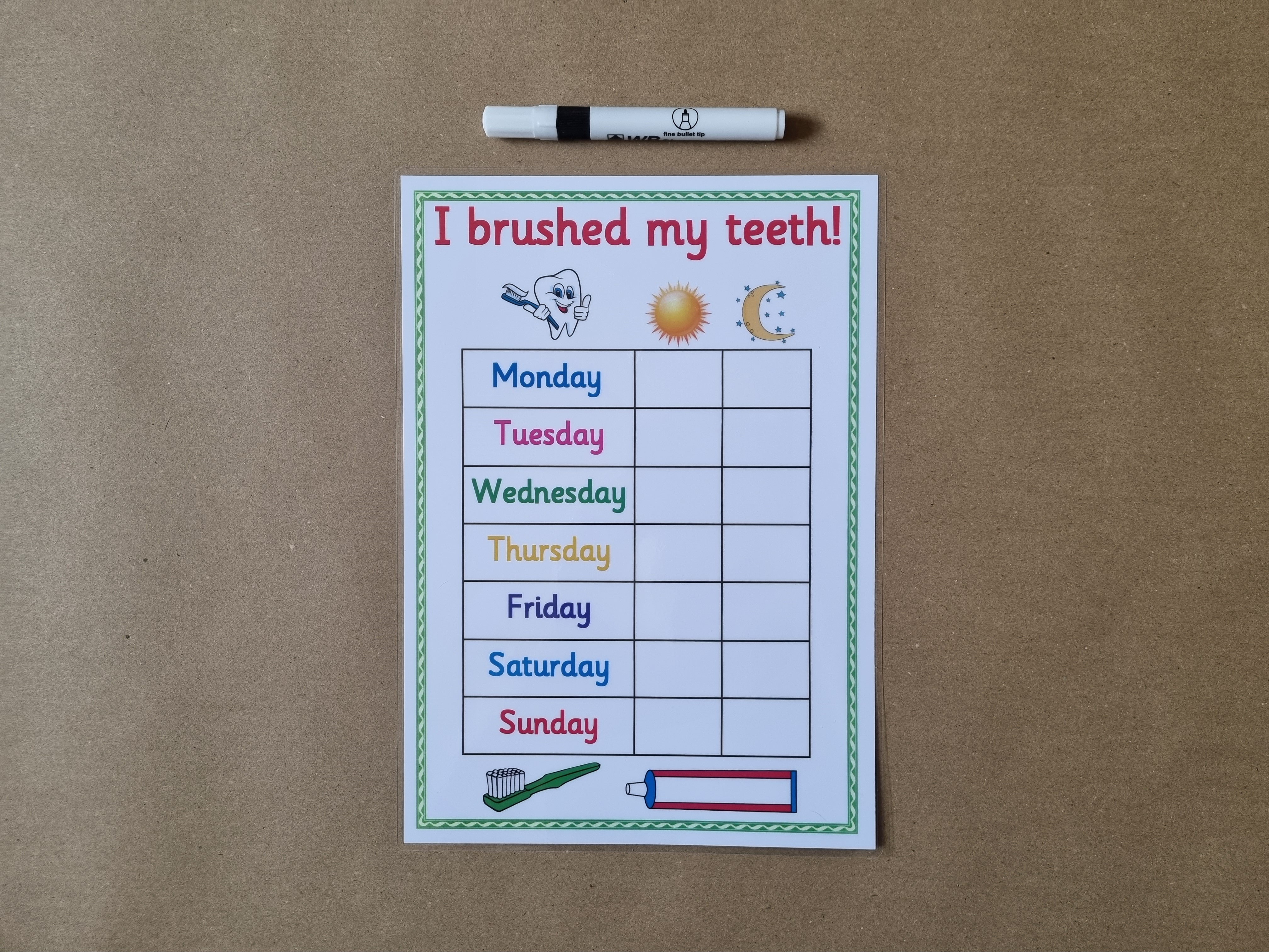 Teeth Brushing Reward Chart