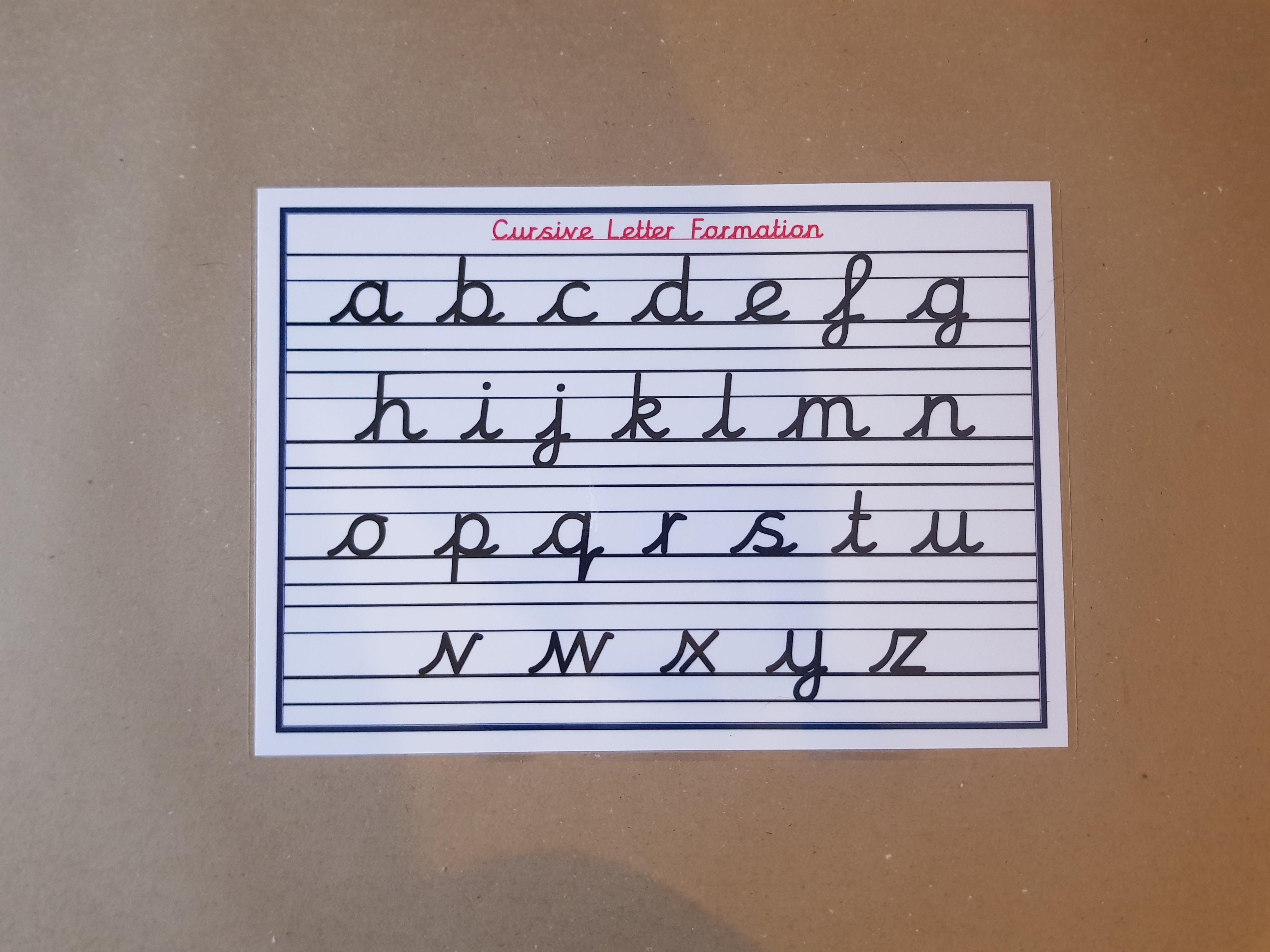 Cursive Lowercase Letter Formation  