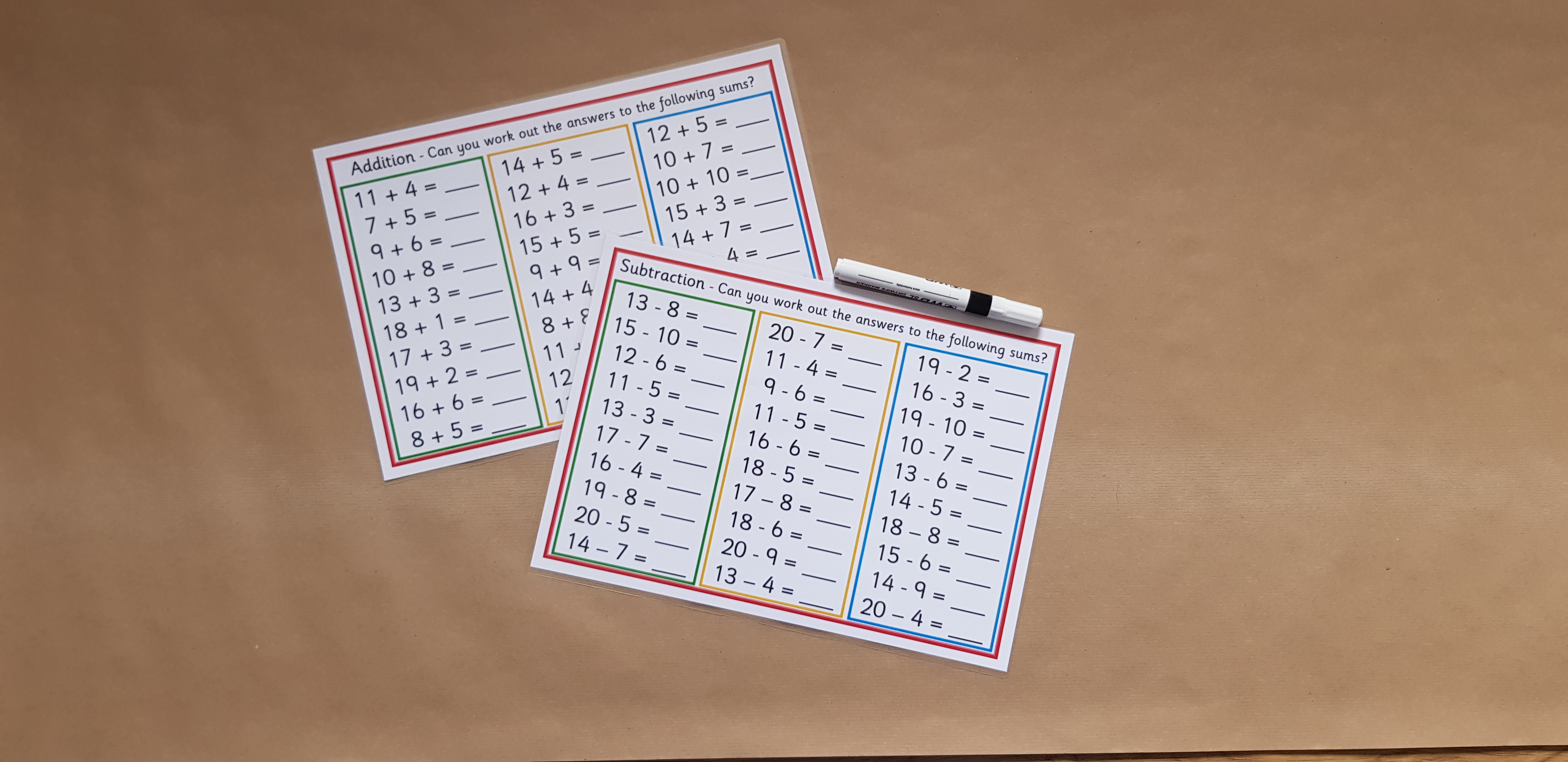 Addition and subtraction to 20 worksheets - KS1 Numeracy Resource