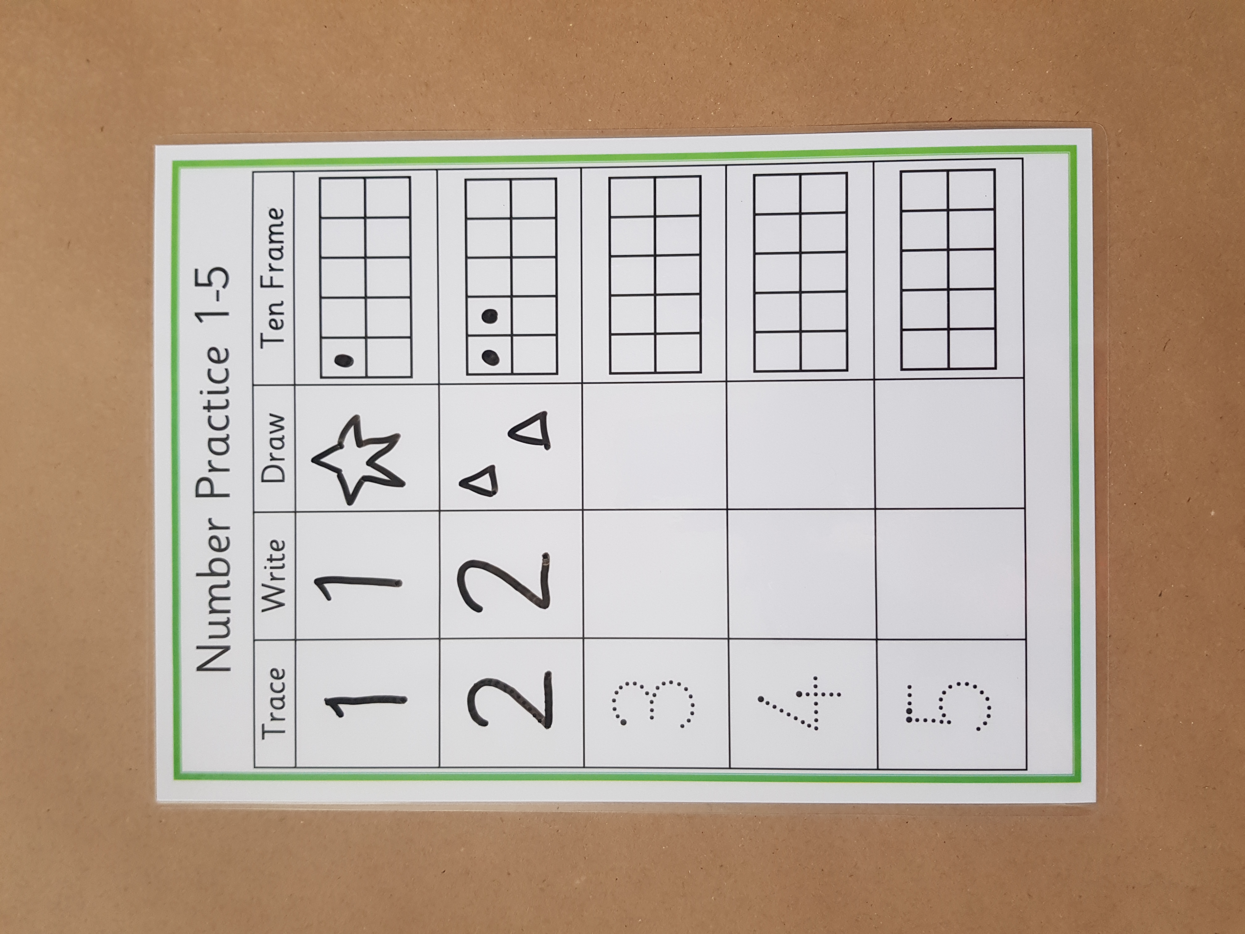 Number Practice 1-10 - reusable worksheet 