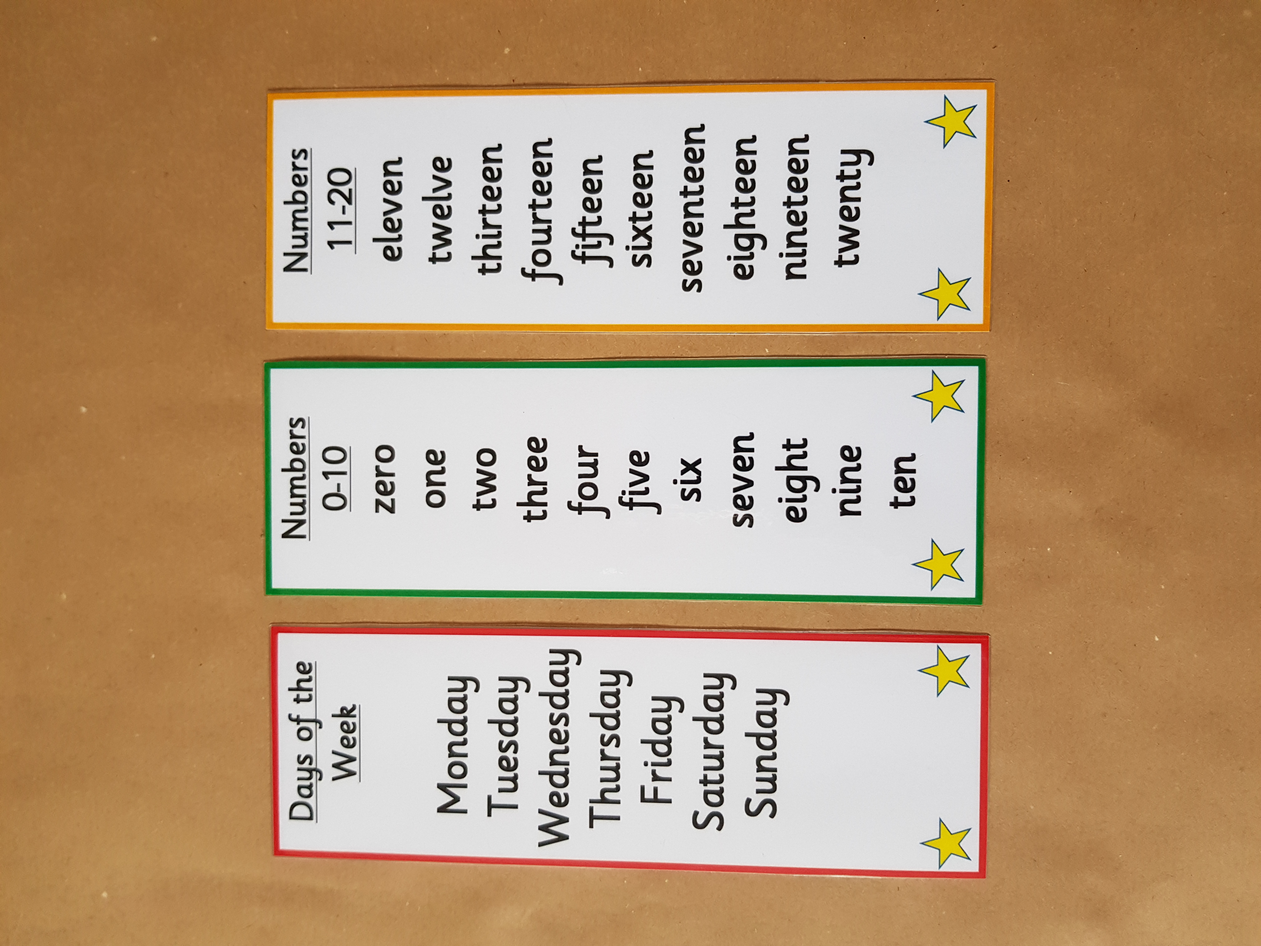 Early Learning Bookmarks