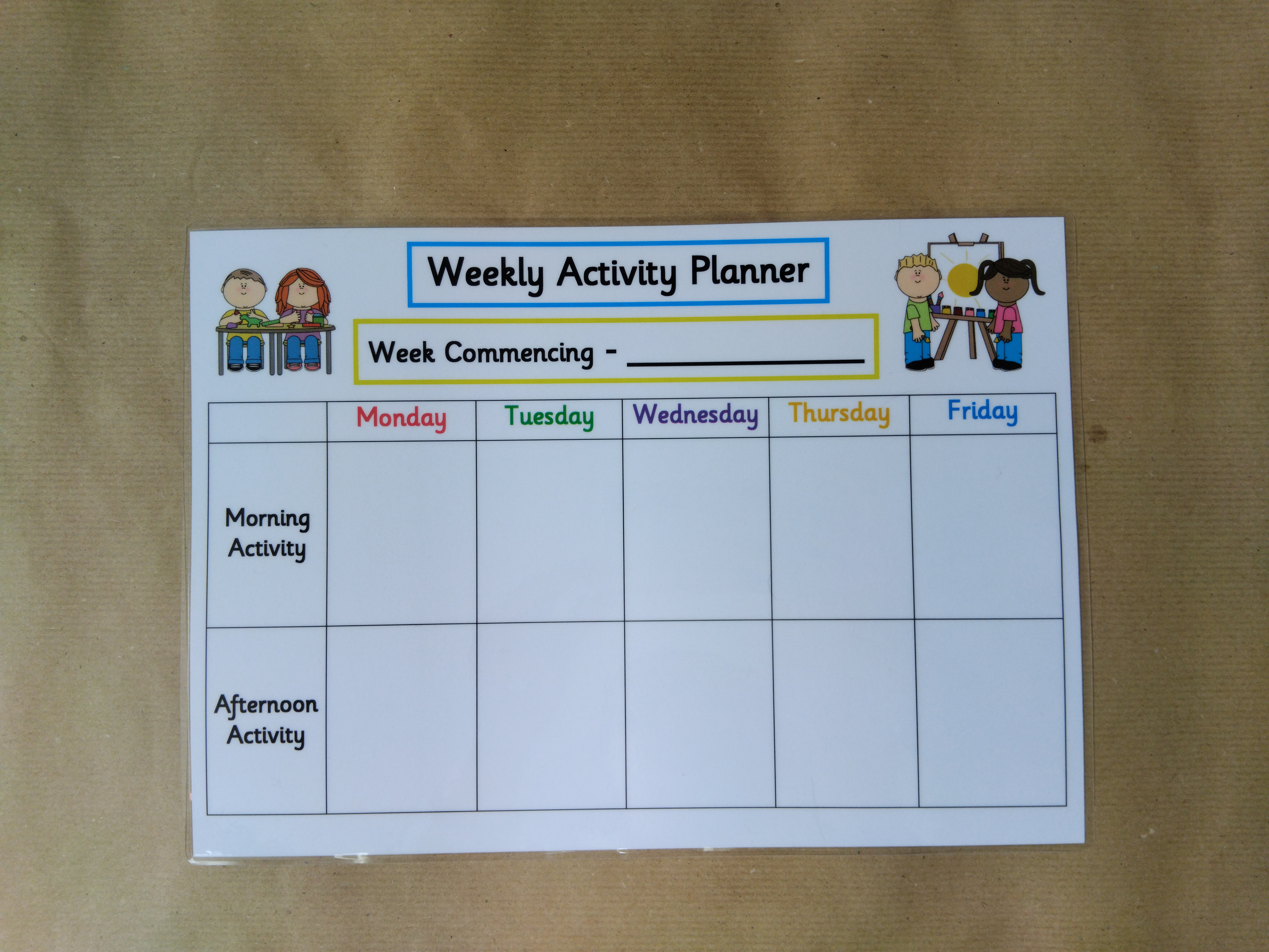 Childminders - Weekly Menu Planner and weekly activity planner 
