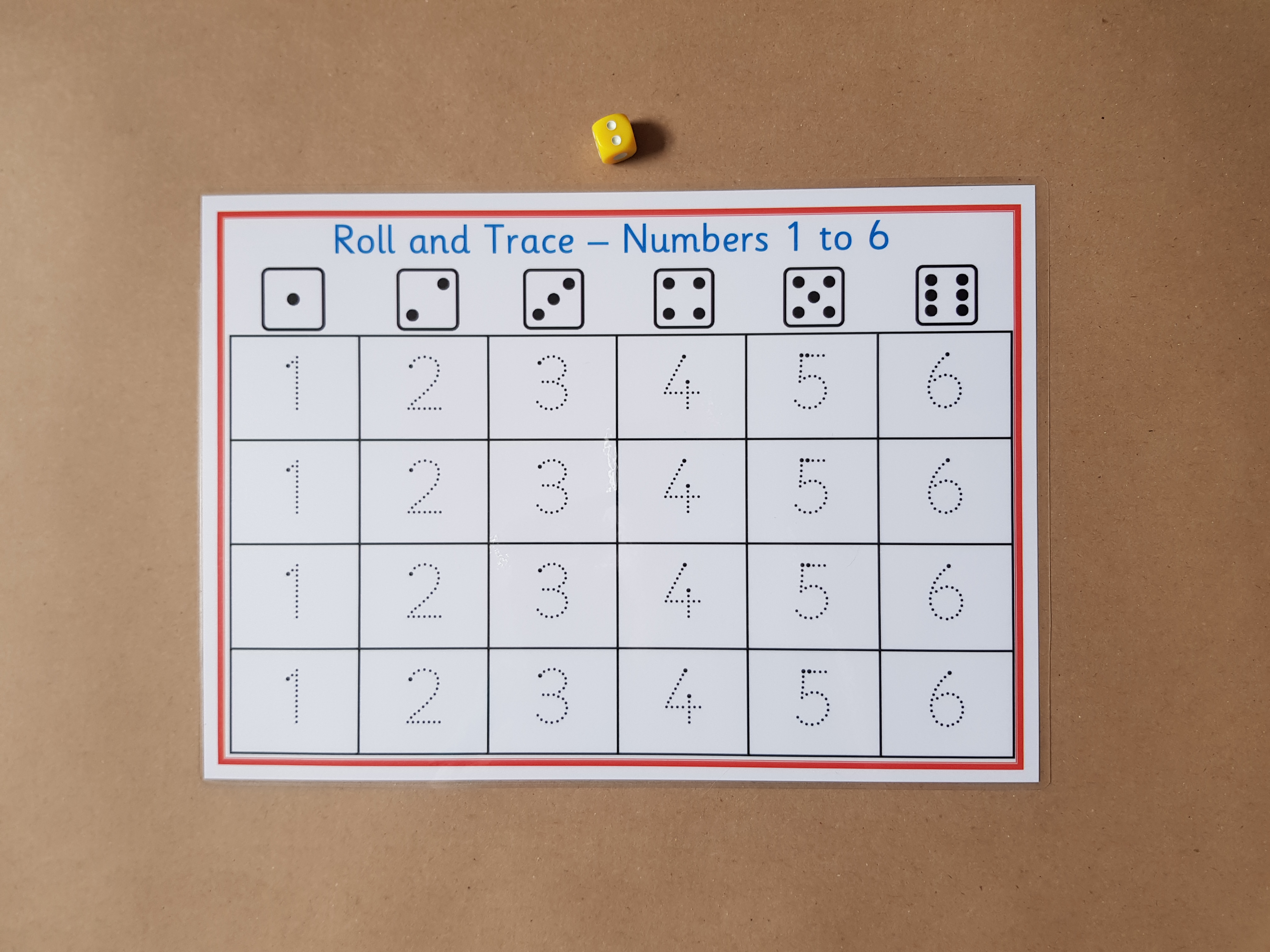 Roll and trace numbers 1-6