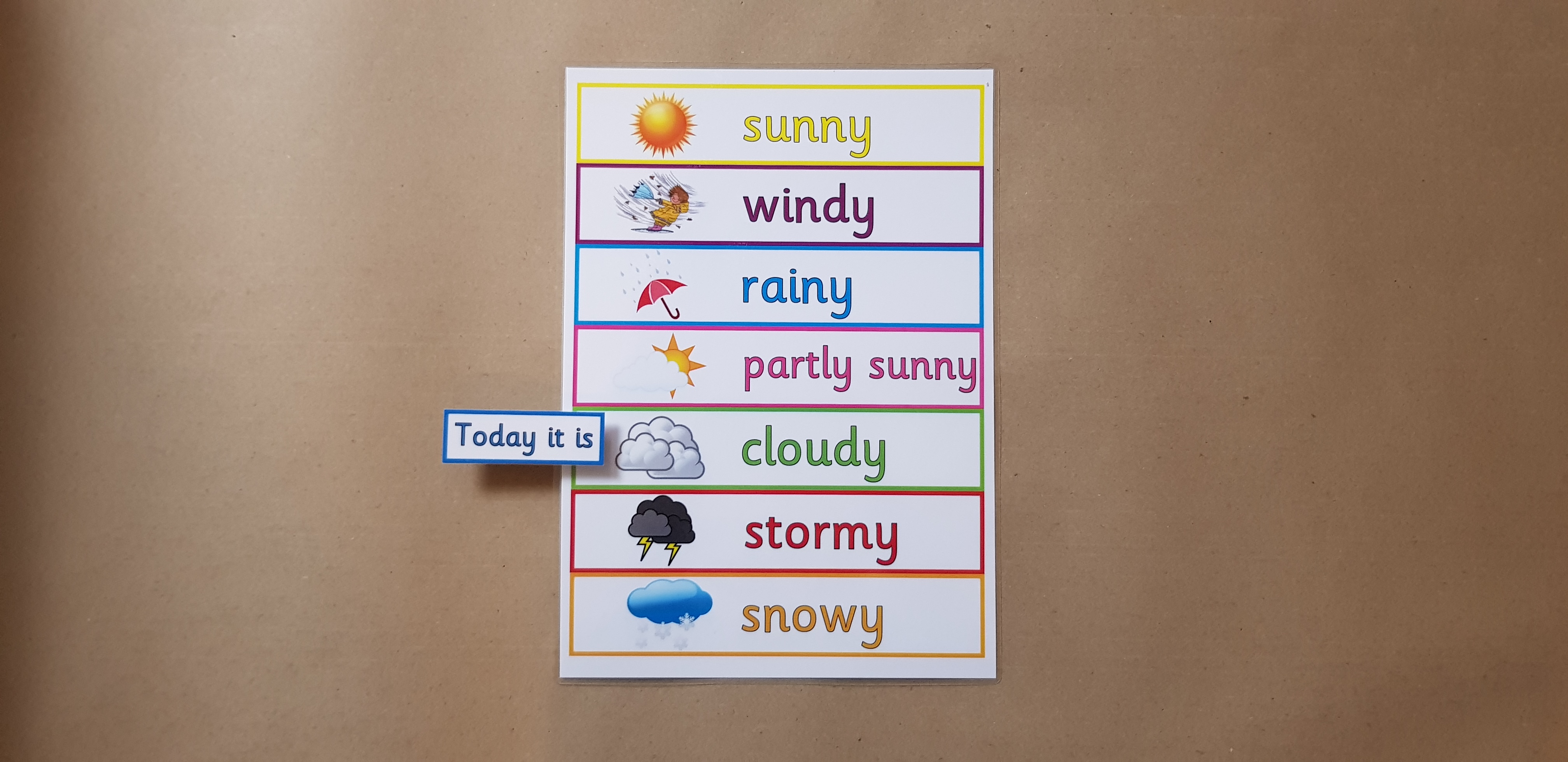 Days of the Week and Weather Peg Charts
