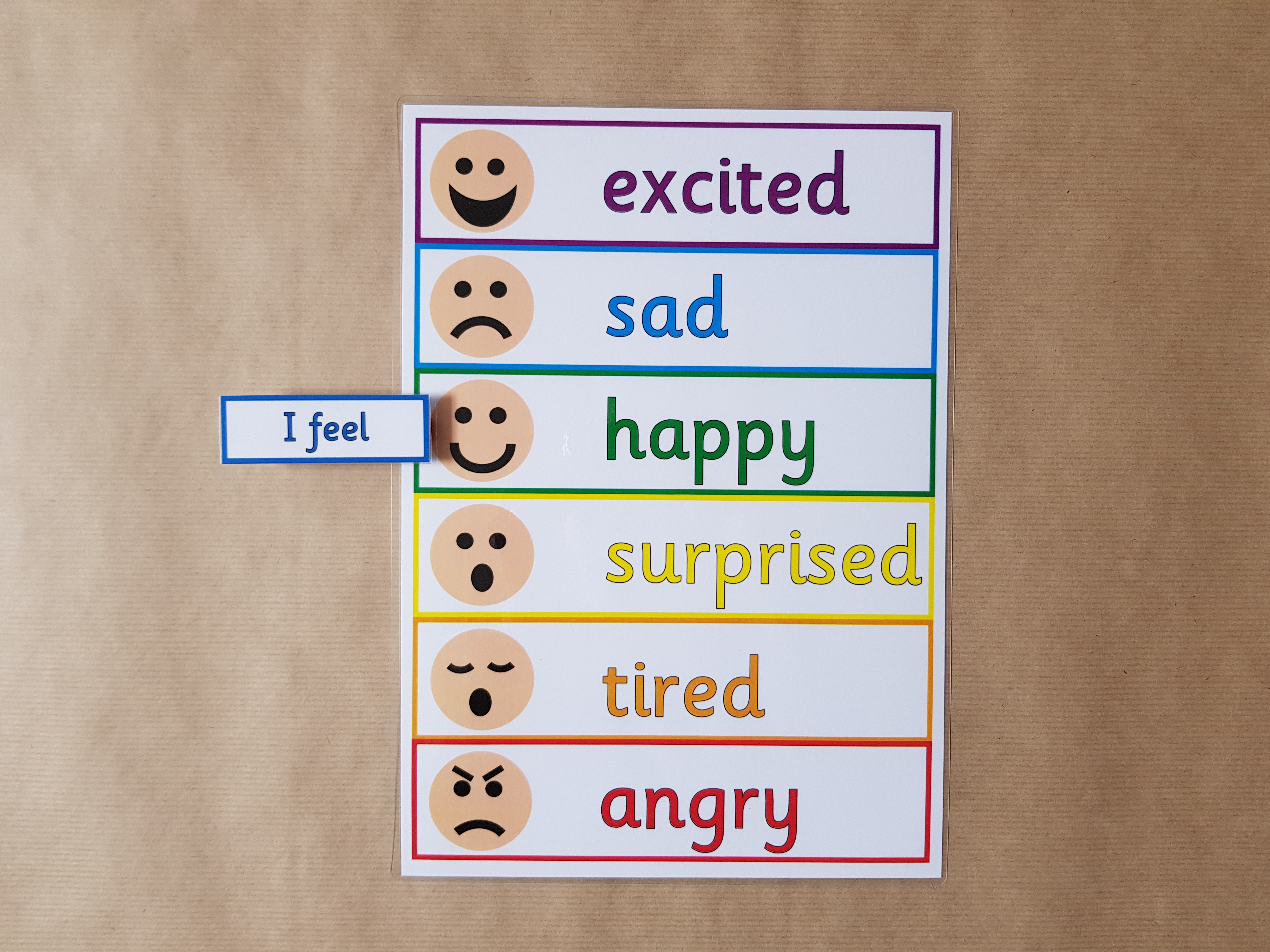 I Feel Peg Chart, emotions, feelings, Autism