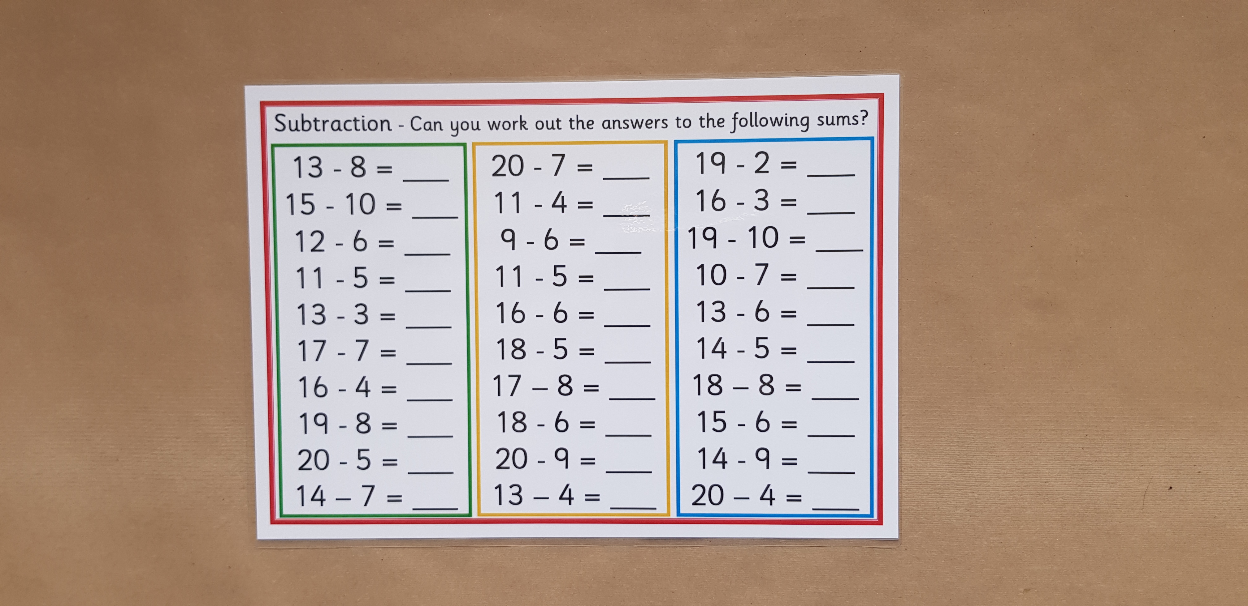 Addition and subtraction to 20 worksheets - KS1 Numeracy Resource