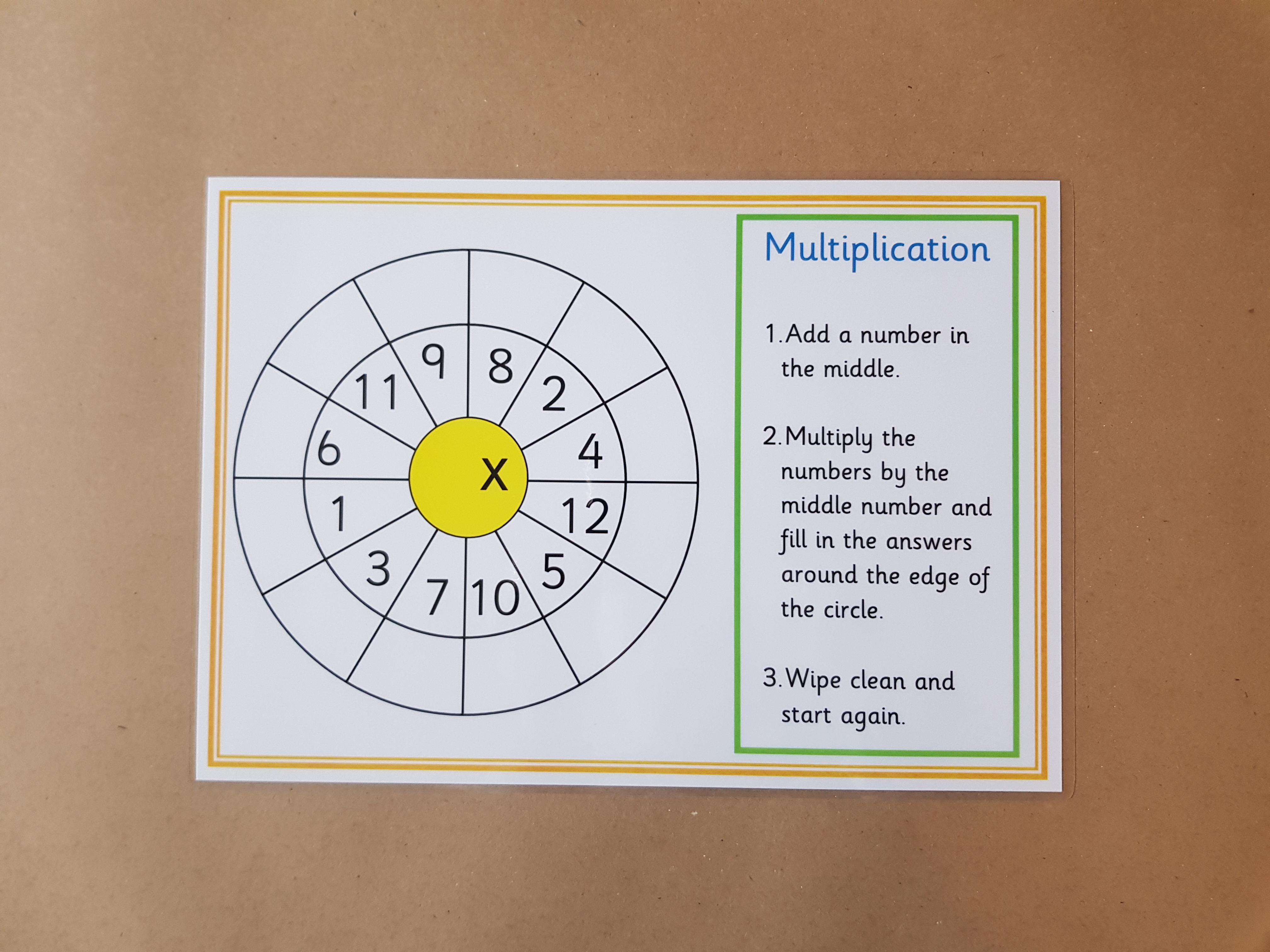 Multiplication Target Circle, Tables Practice worksheet 
