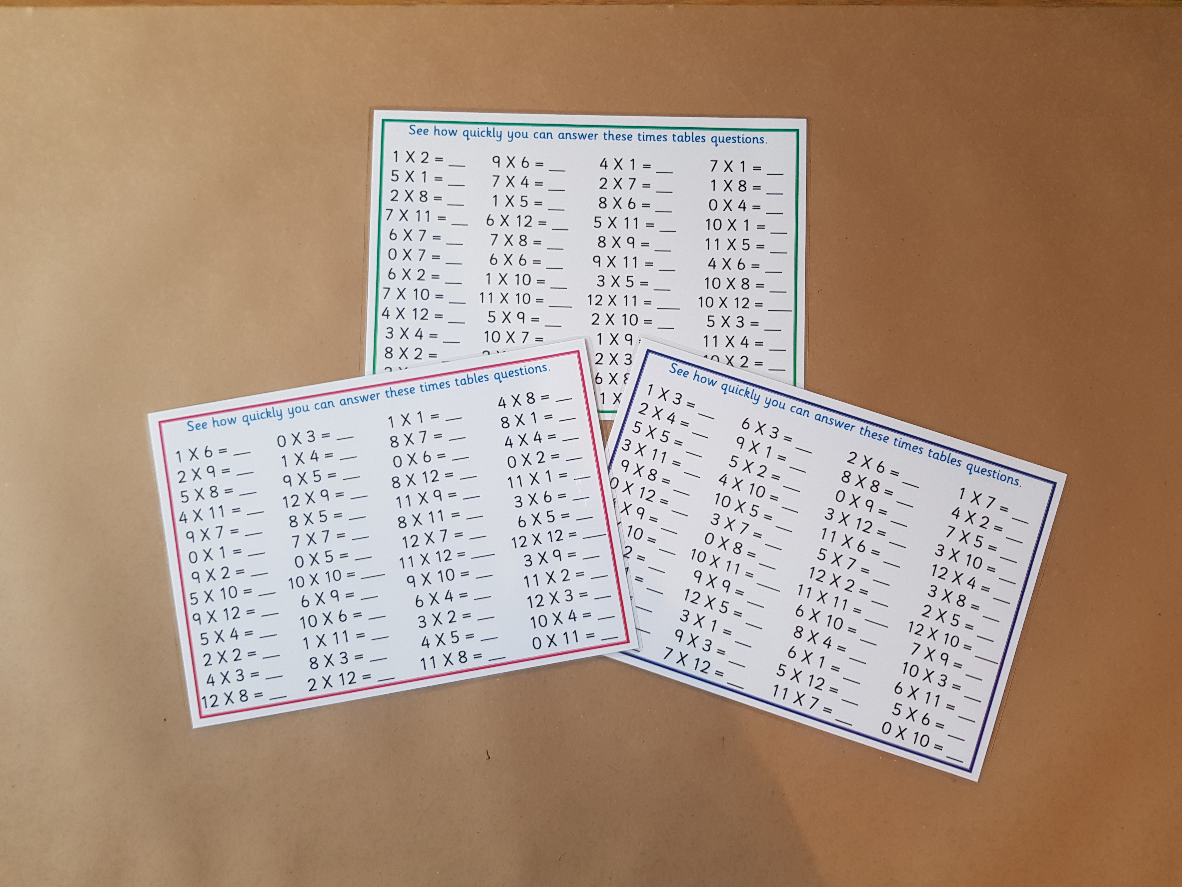 Times Tables Practice worksheets - KS2 Numeracy Teaching Resource
