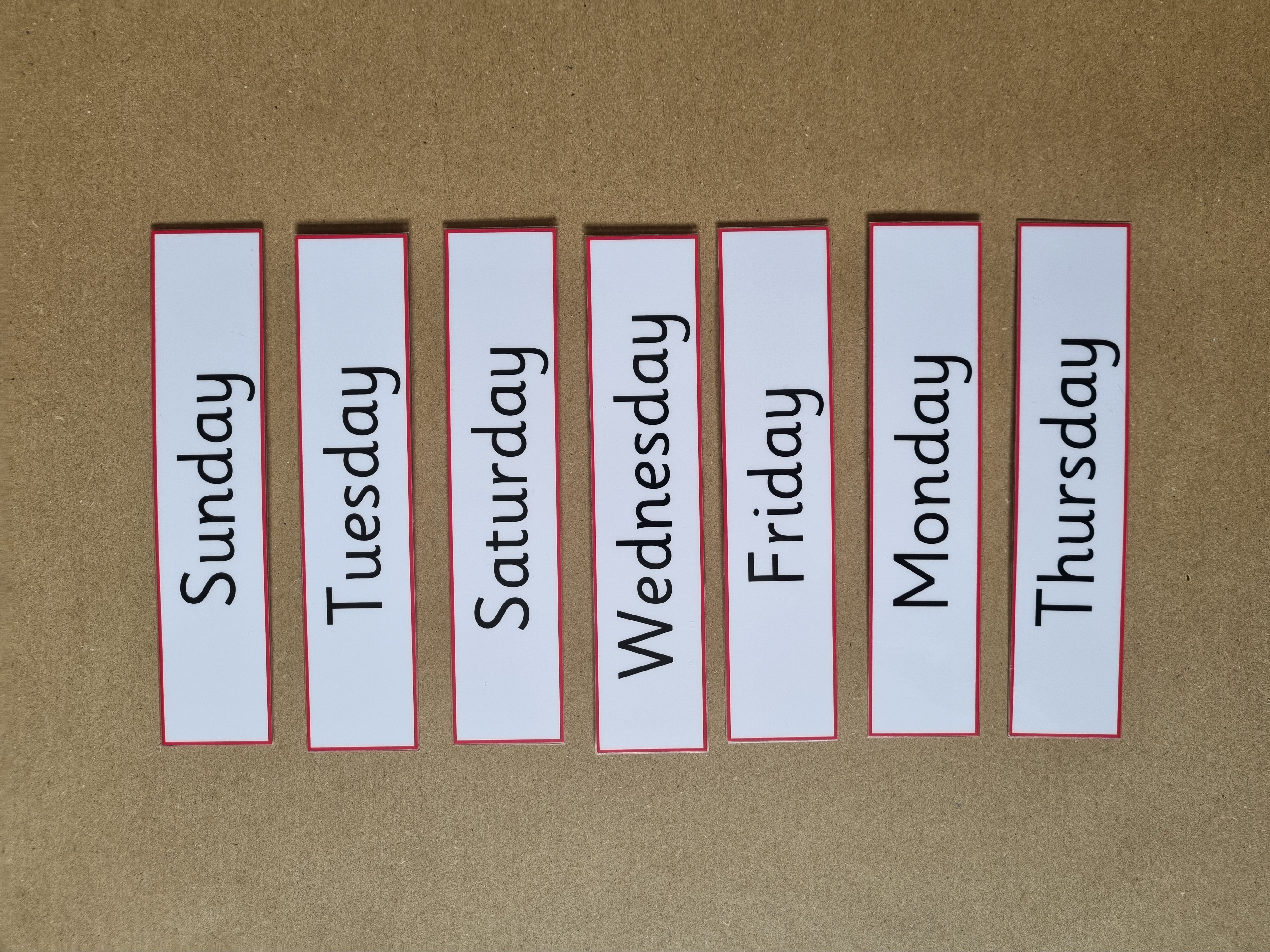 Days of the week ordering game 