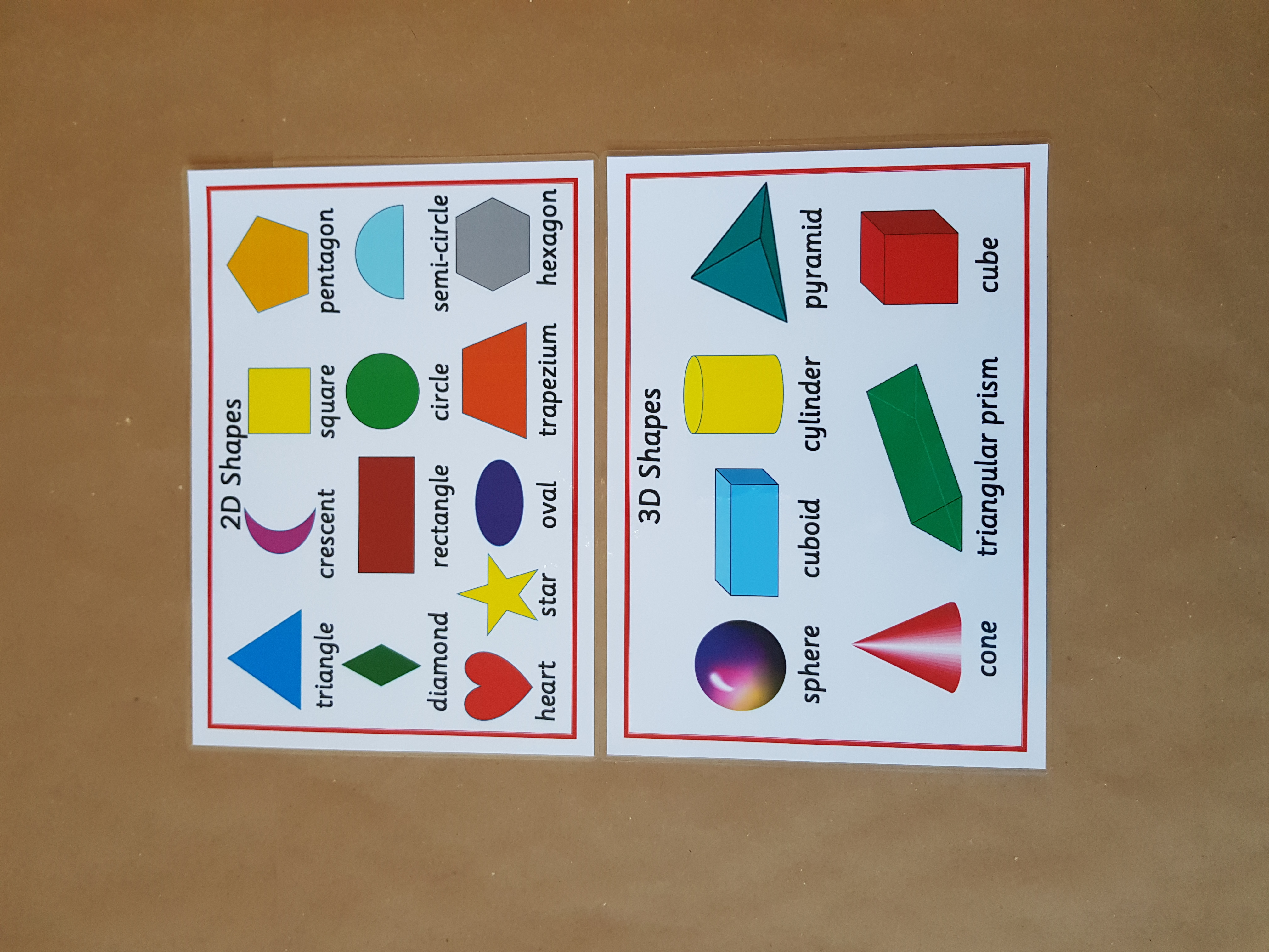 2D and 3D shapes posters 