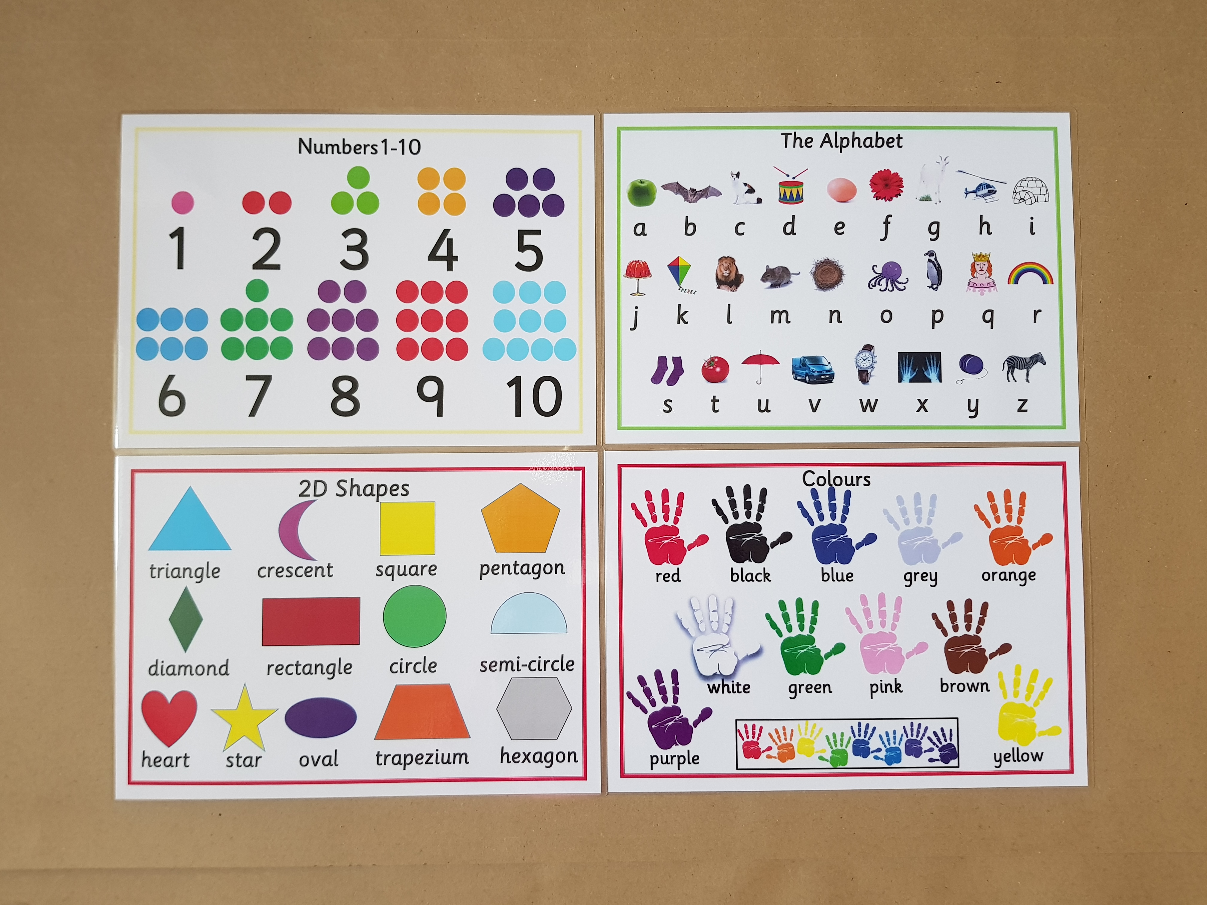 Early Learning poster bundle  - 10 Laminated A4 posters