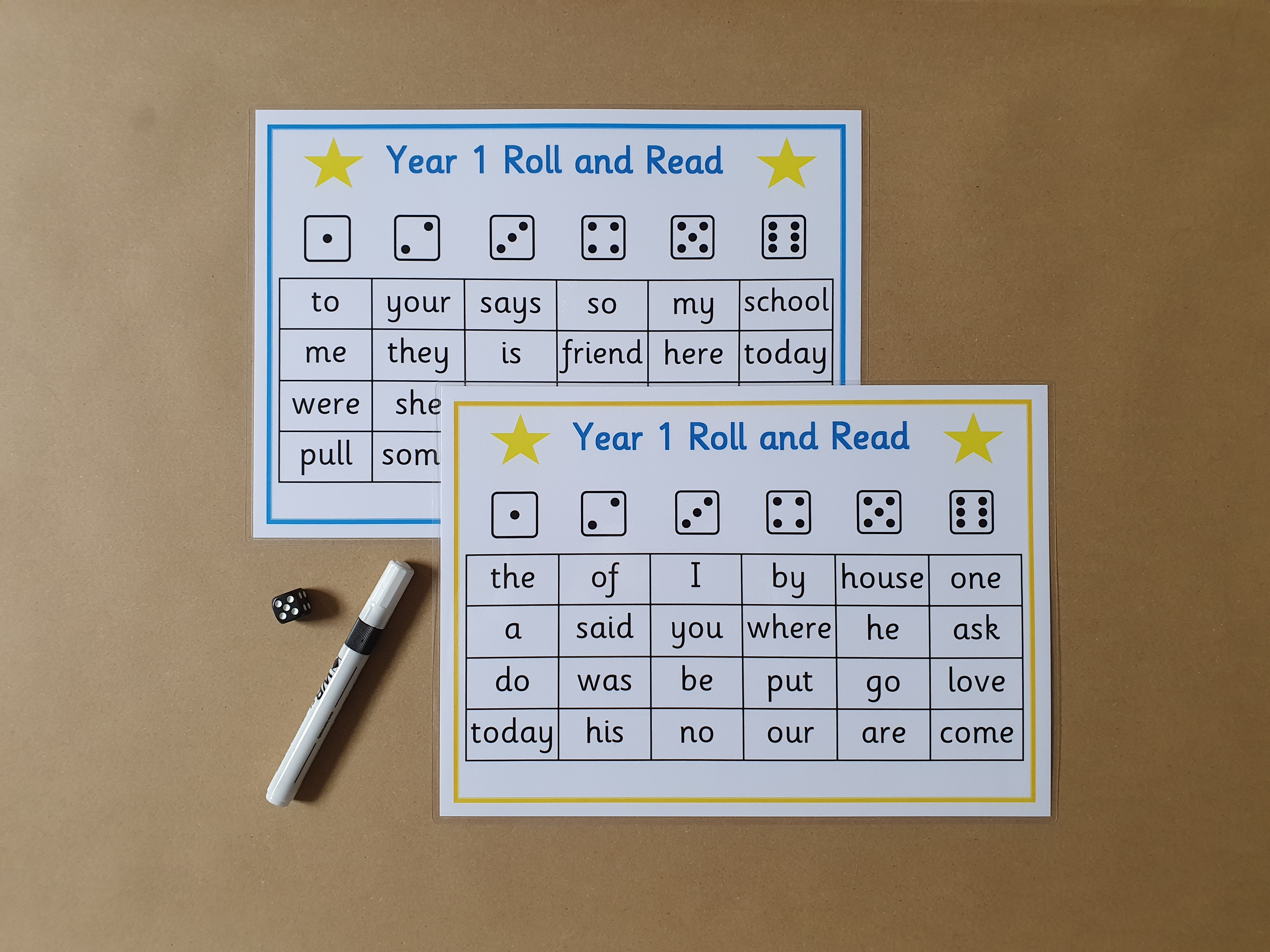 Year 1 Words - Roll and read Game 