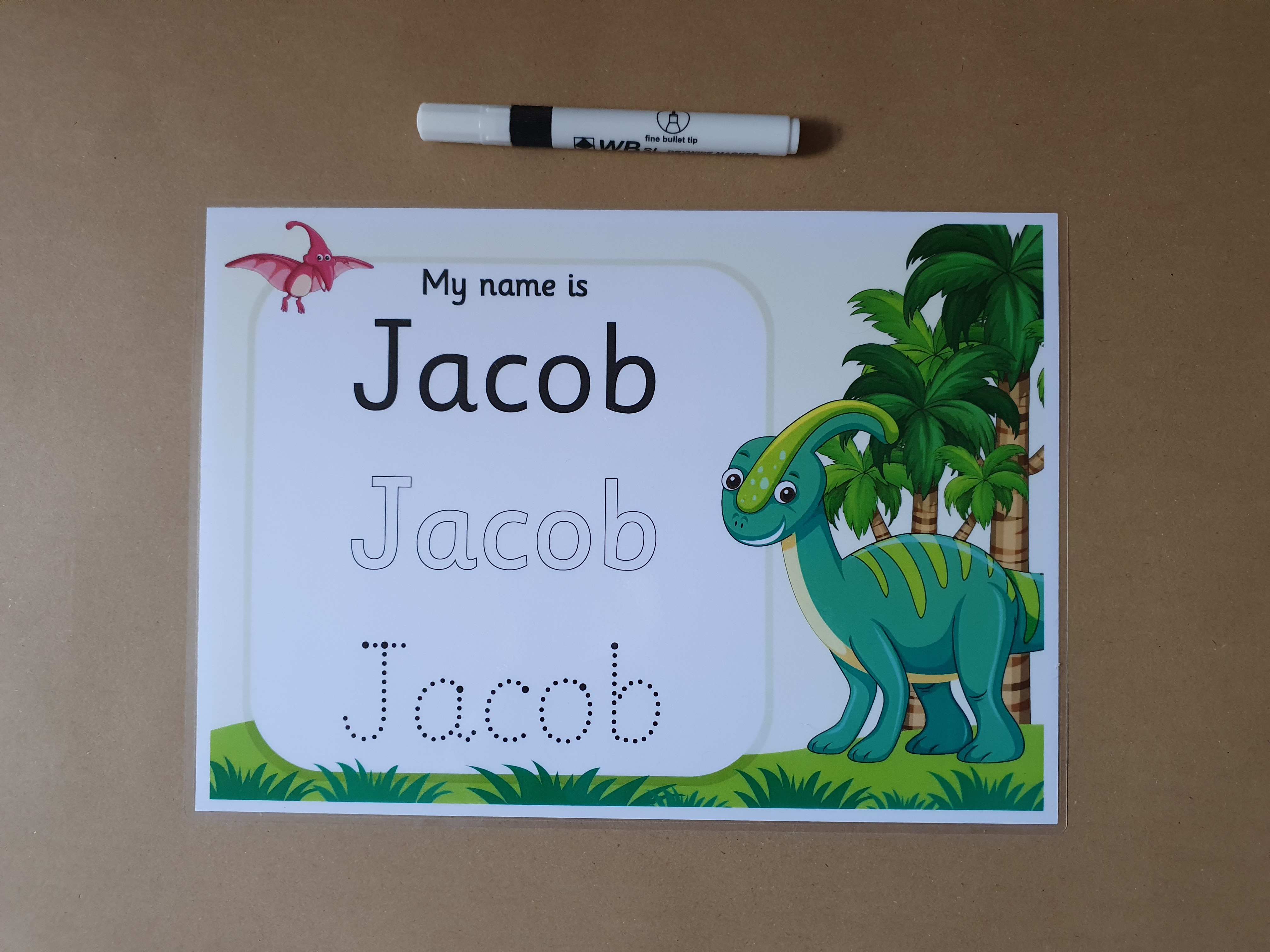 Dinosaur Personalised Name Card