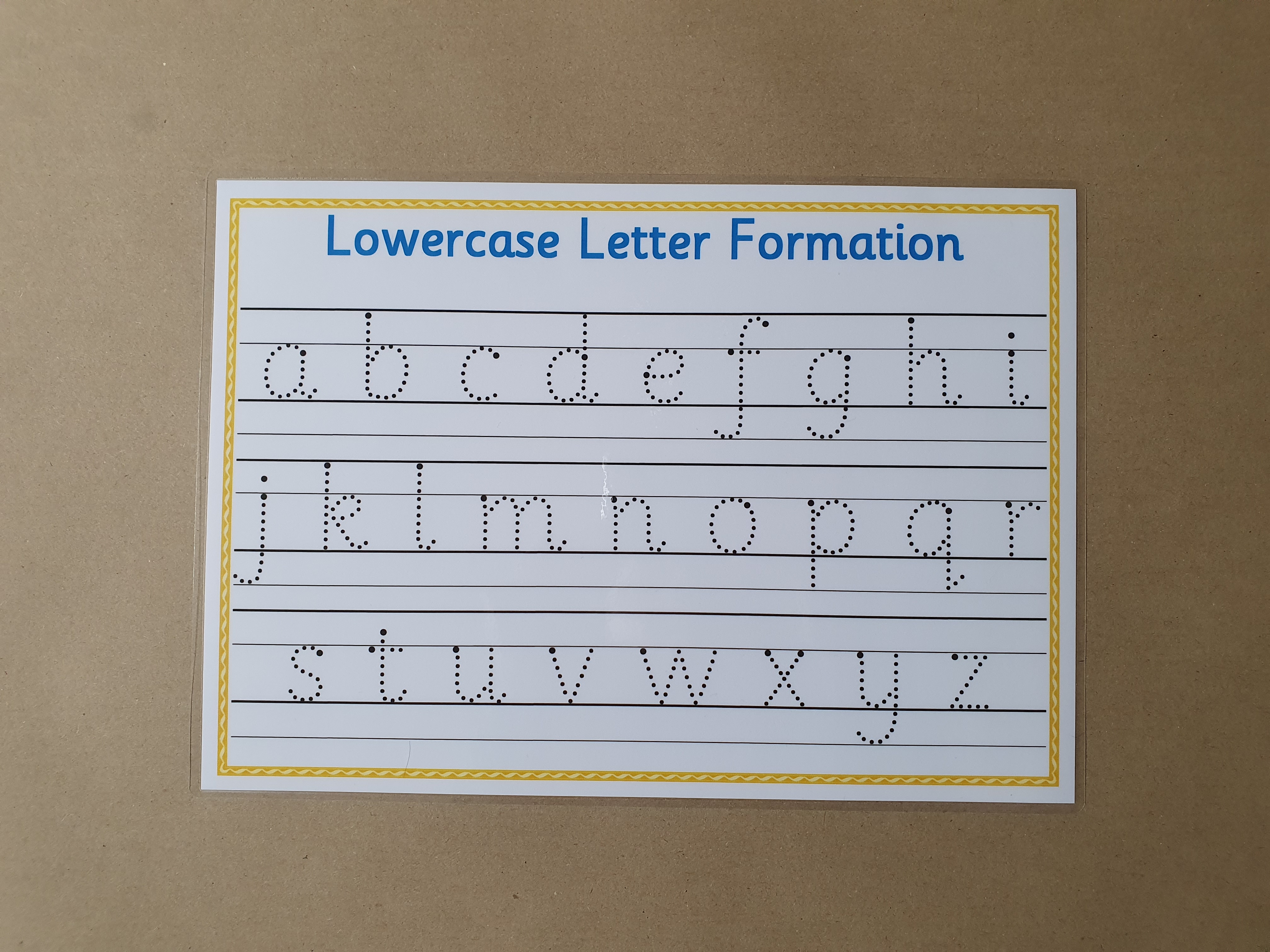 Personalised Name Card, capital letters, lower case letters  - with line