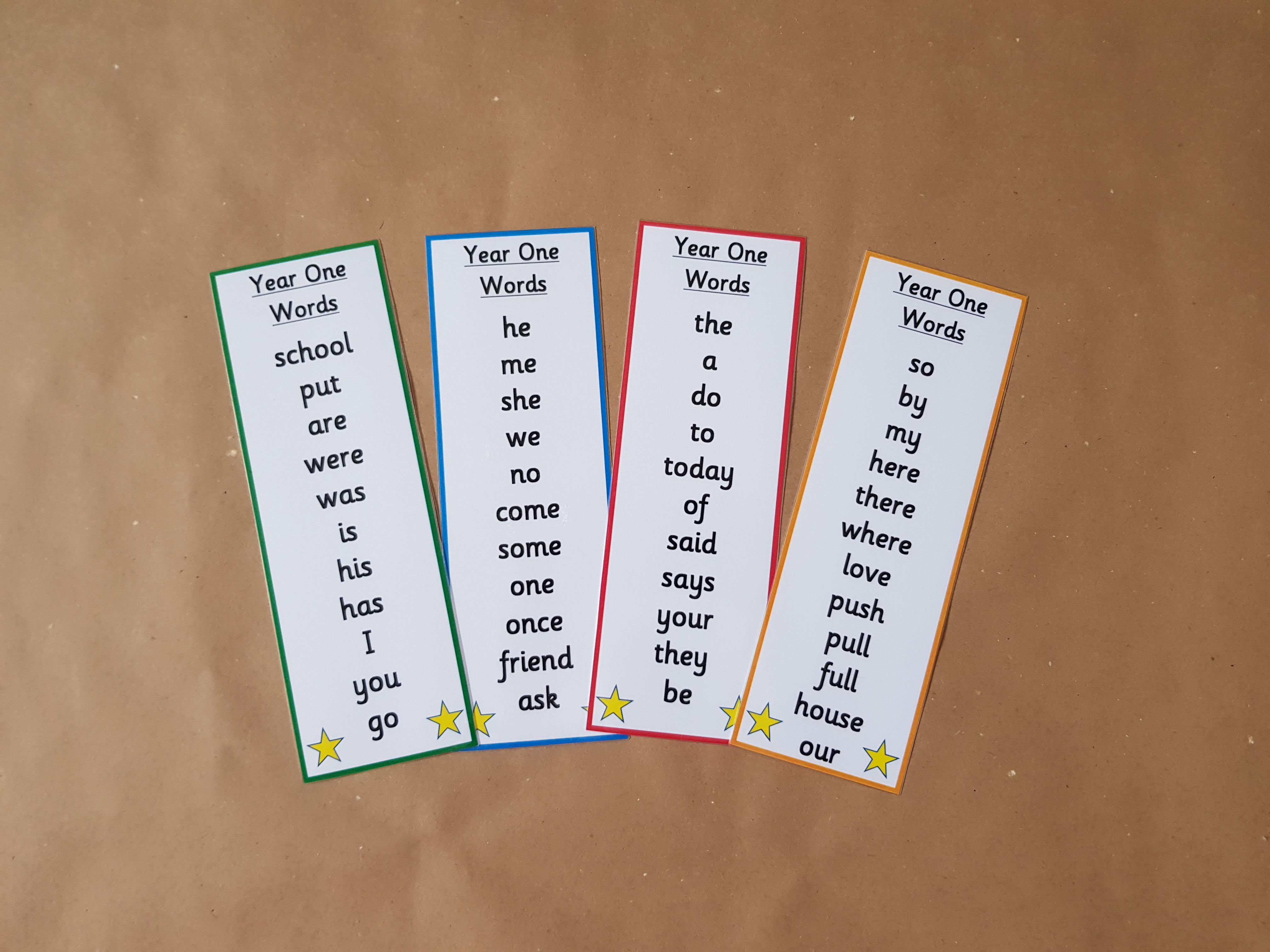 Year one Bookmarks