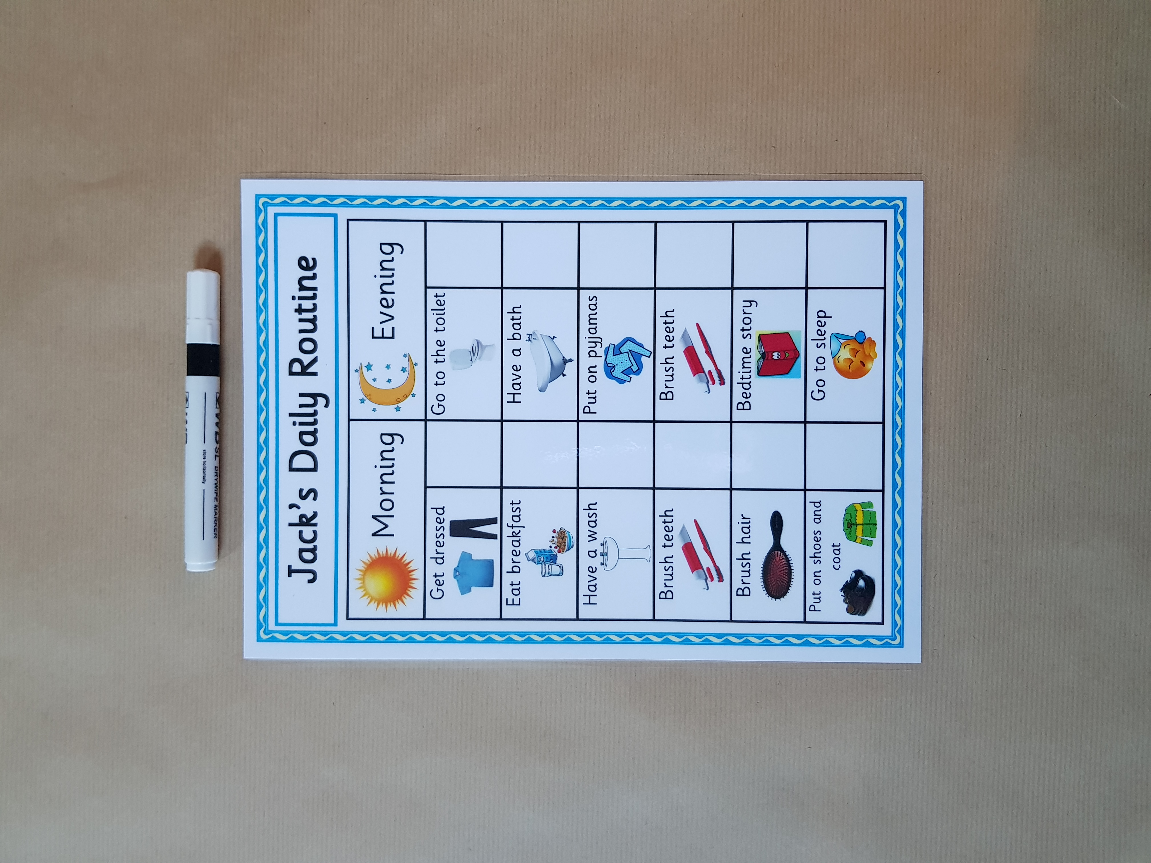 Personalised Daily Routine Chart