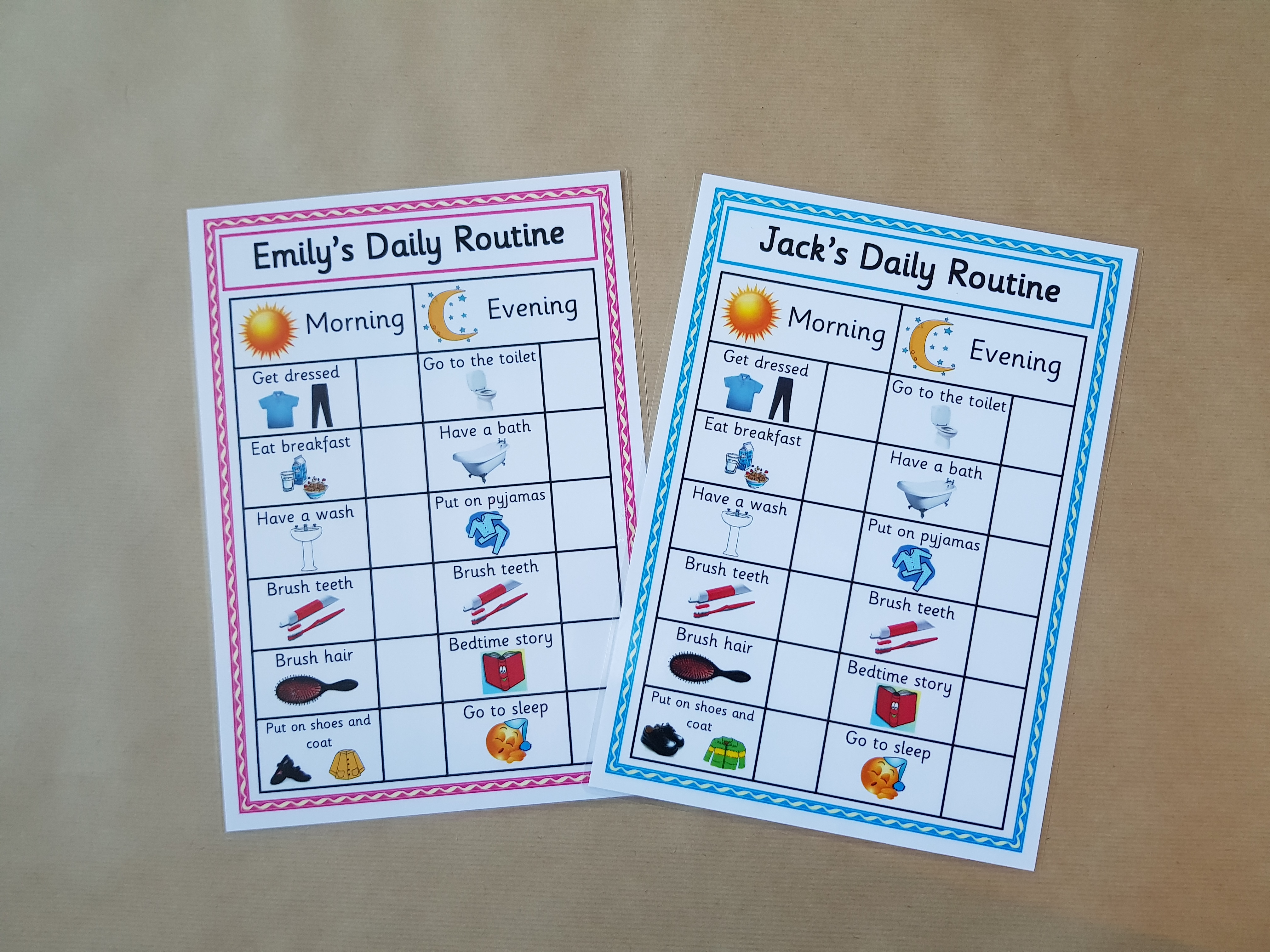 Personalised Daily Routine Chart