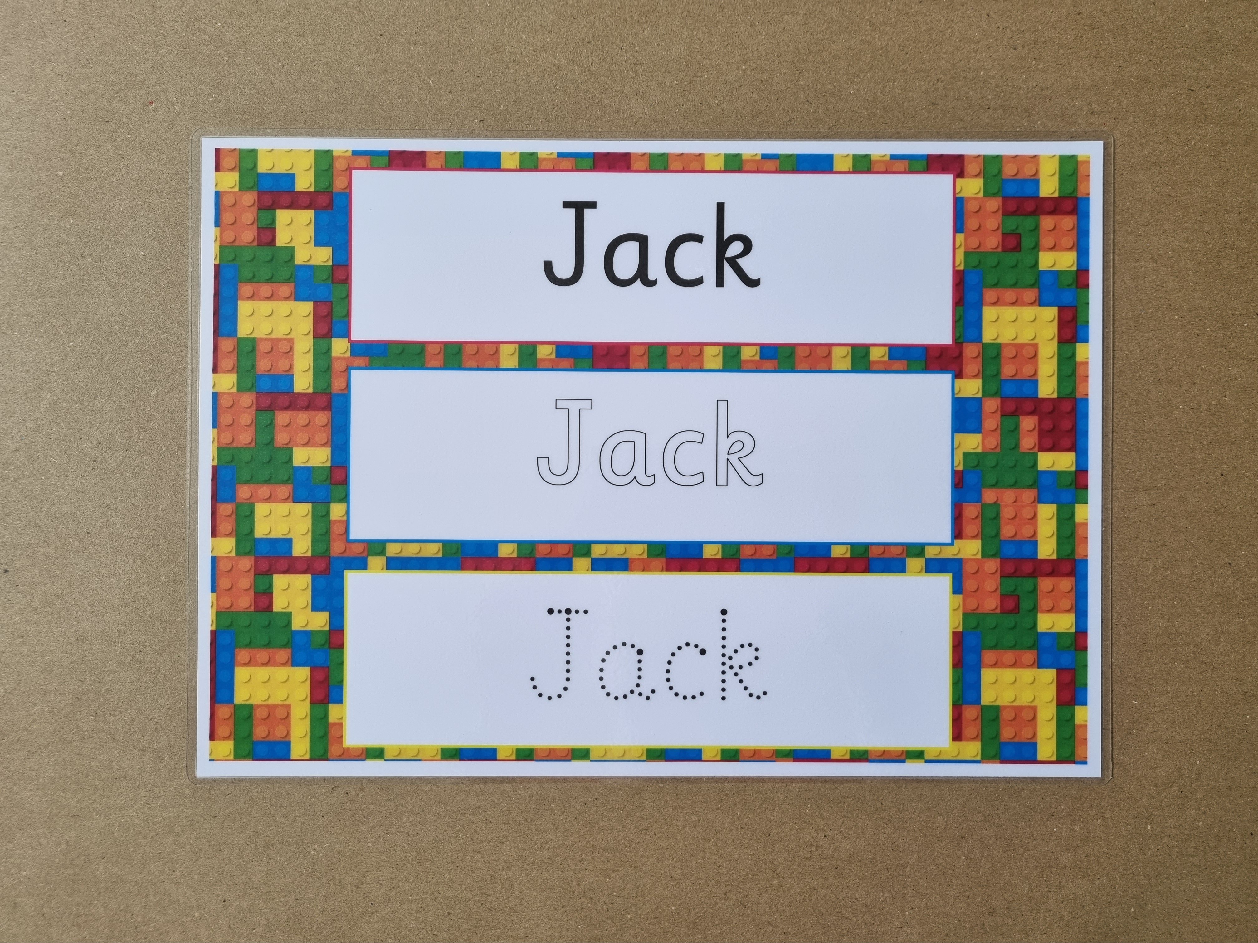 Personalised Name Card Bundle - building block design