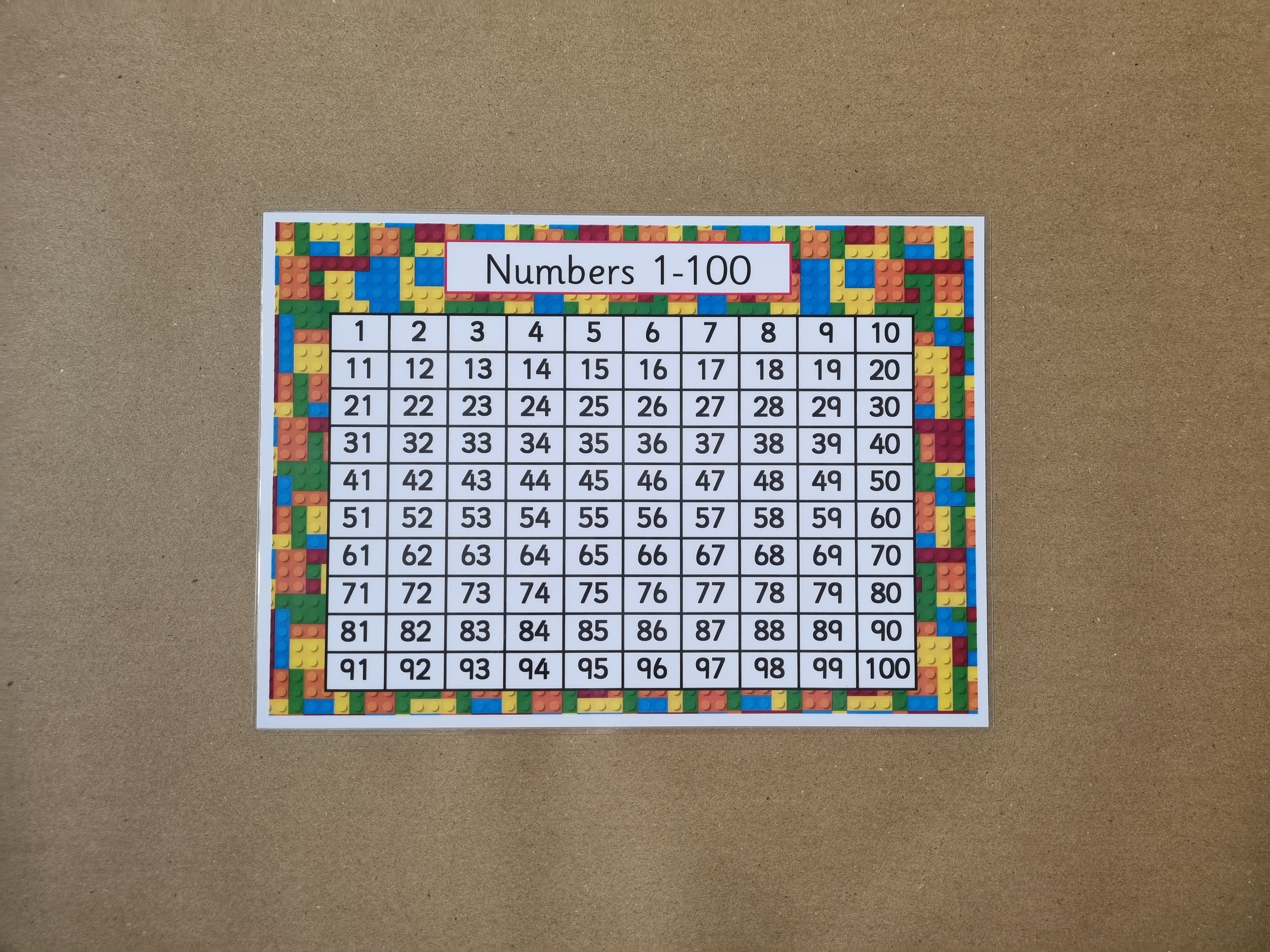Numbers to 100 Poster, building block design