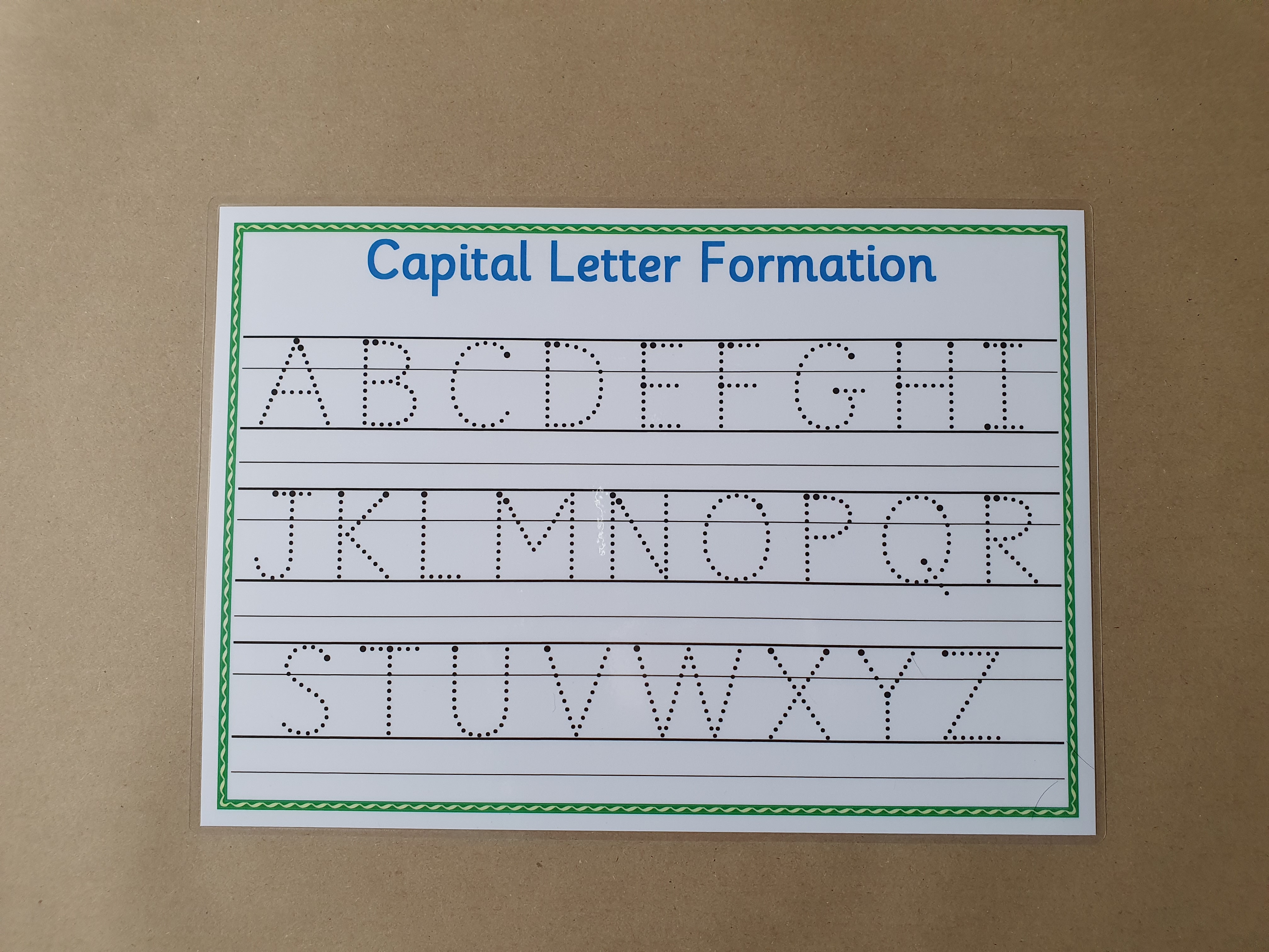 Personalised Name Card, capital letters, lower case letters  - with line