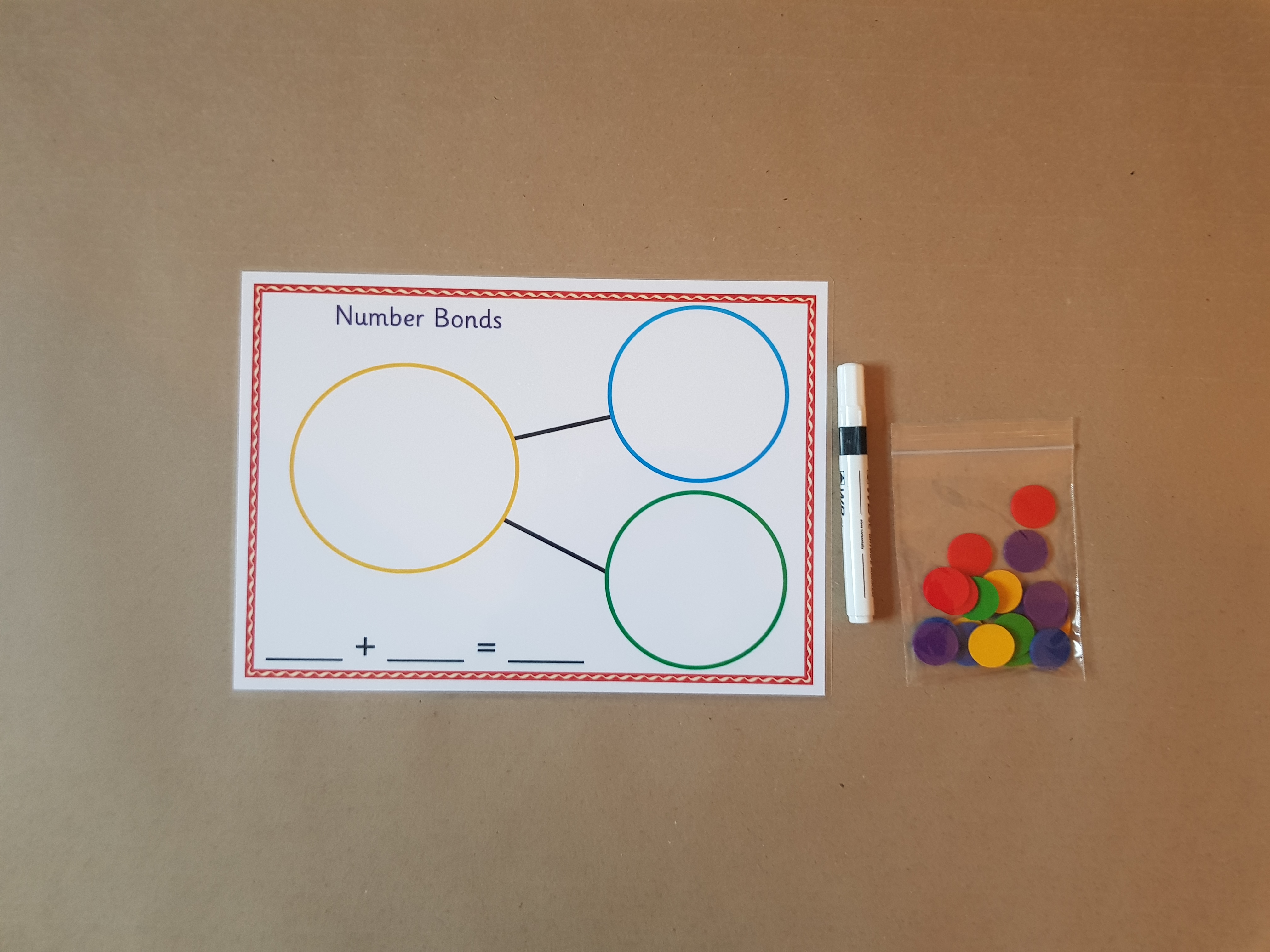 Number bonds with addition sum - A4 Mat 