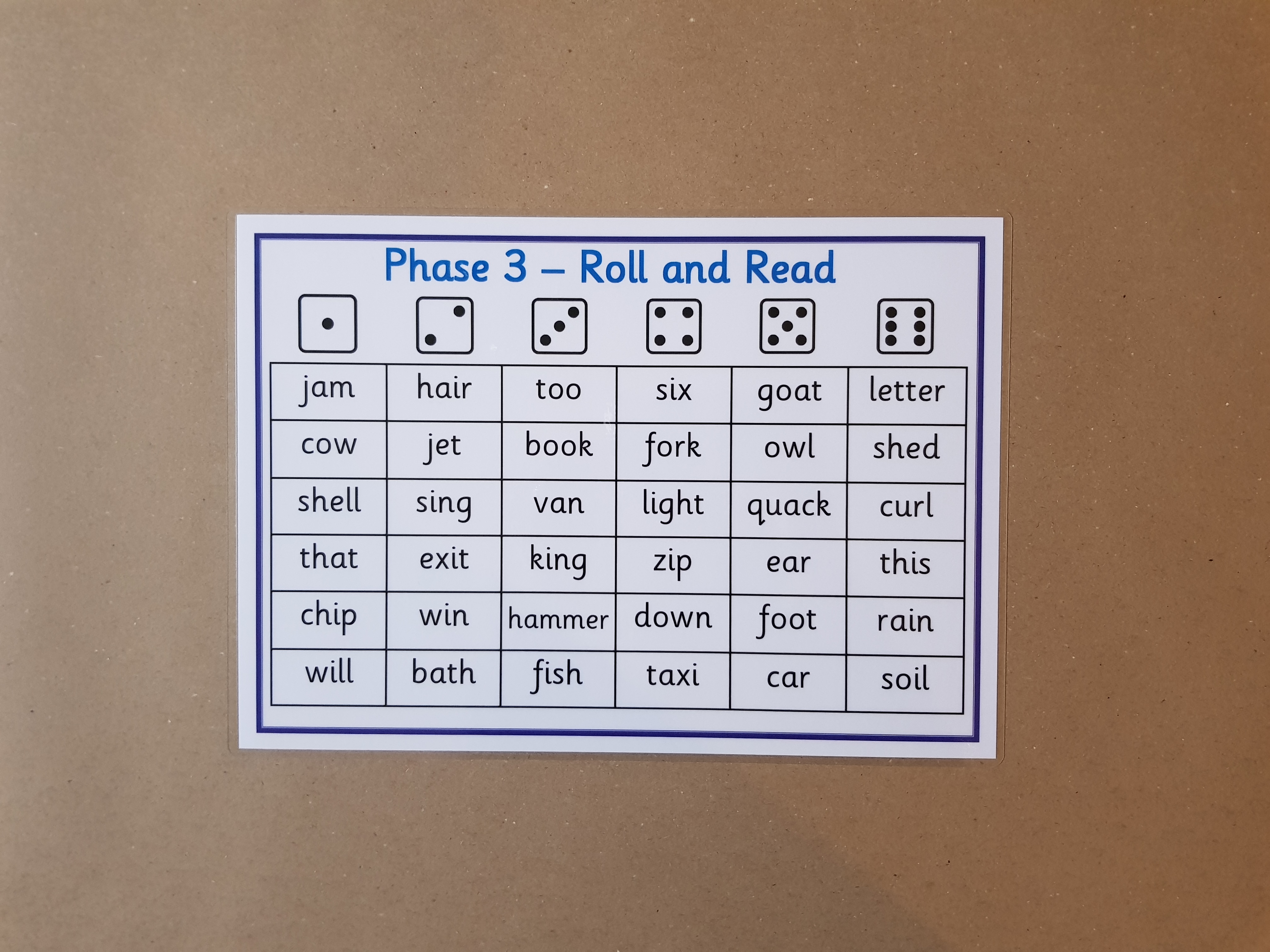 Phase 3 Roll and Read Game 
