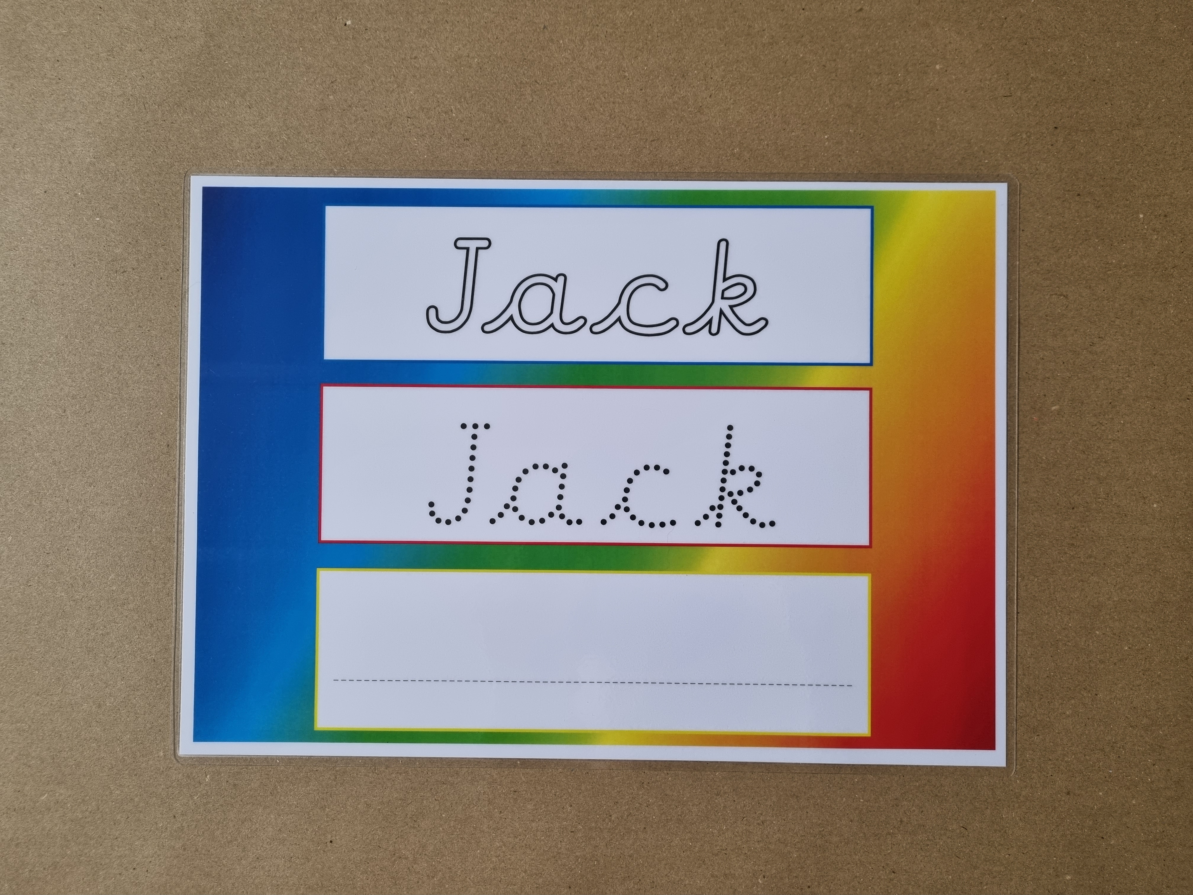 Personalised Name Card Bundle - cursive font - Bright colourful design