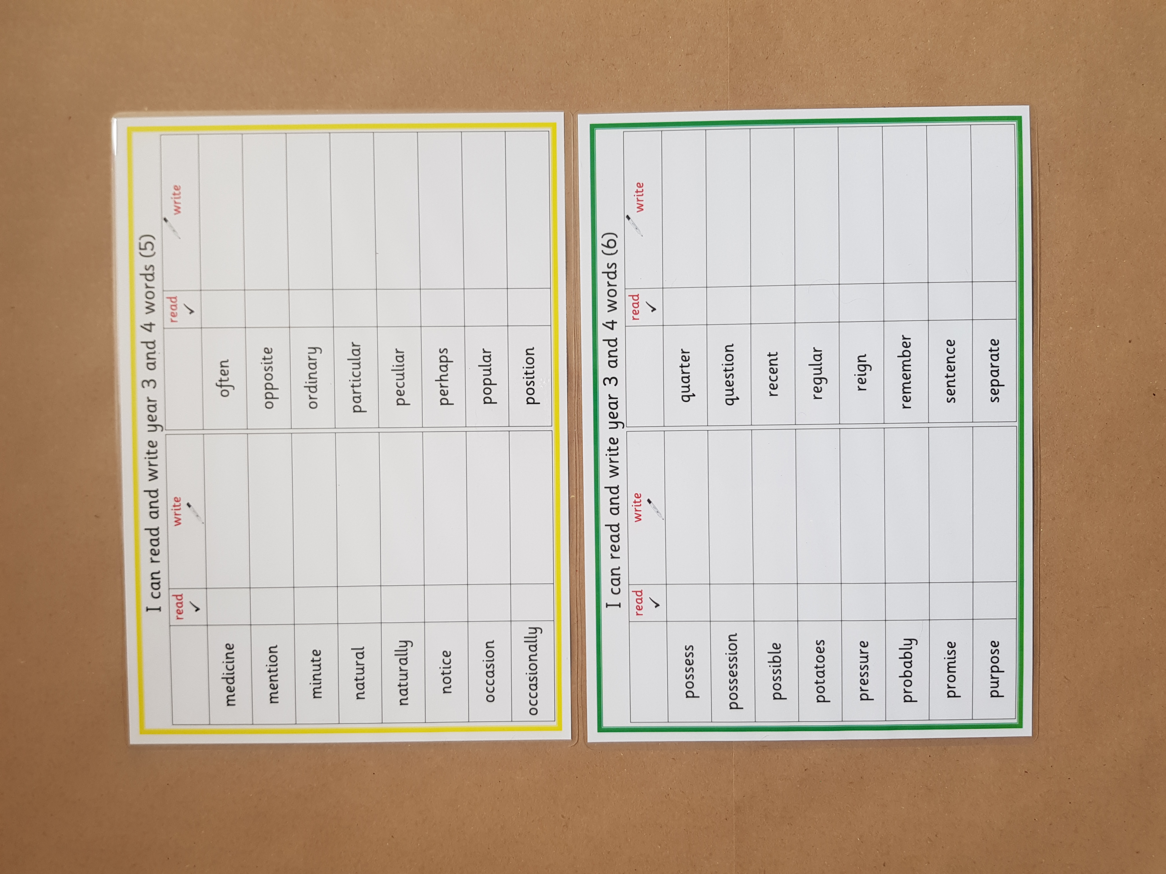 I can read and write year 3 and 4 words 
