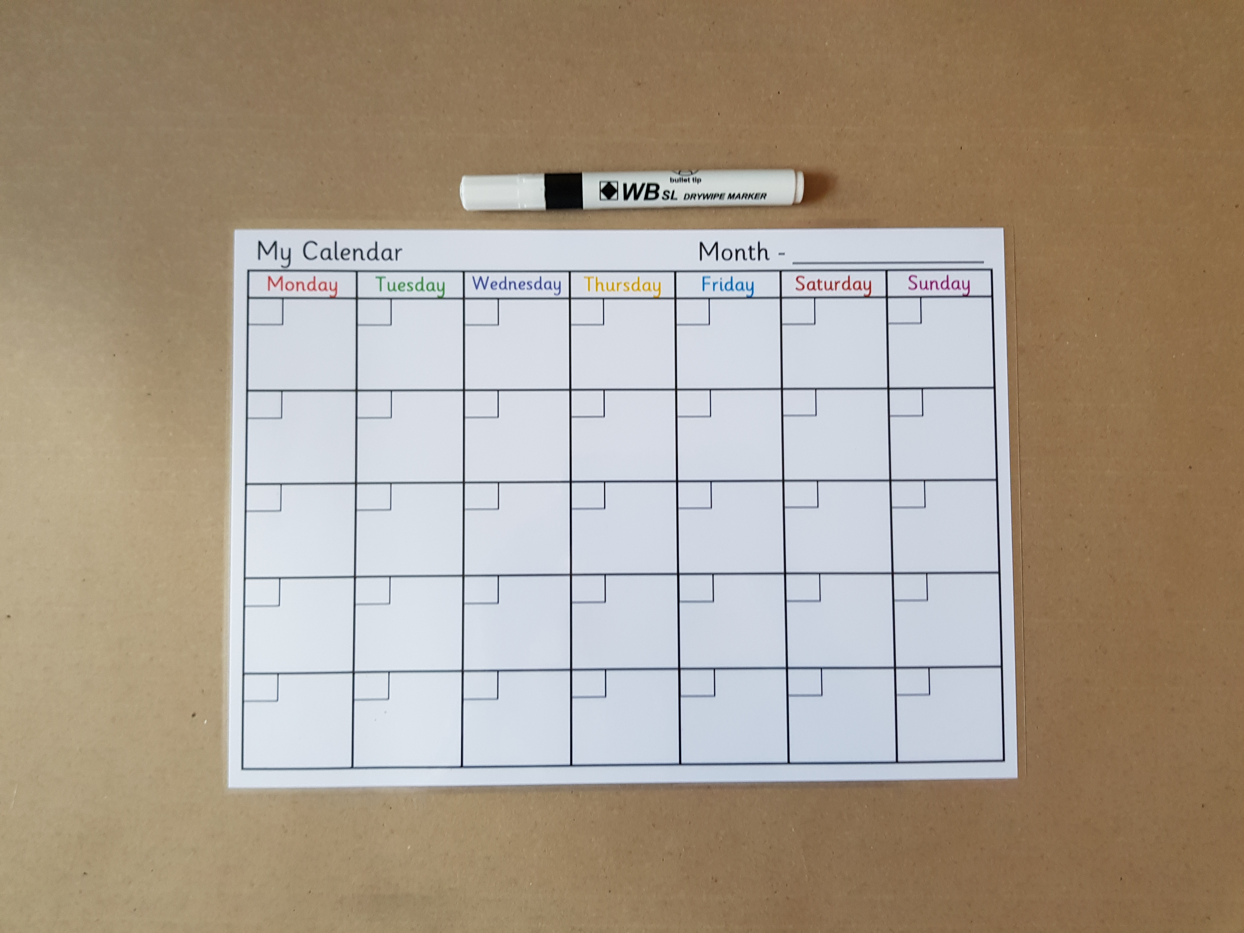 Reusable Calender and dry wipe pen