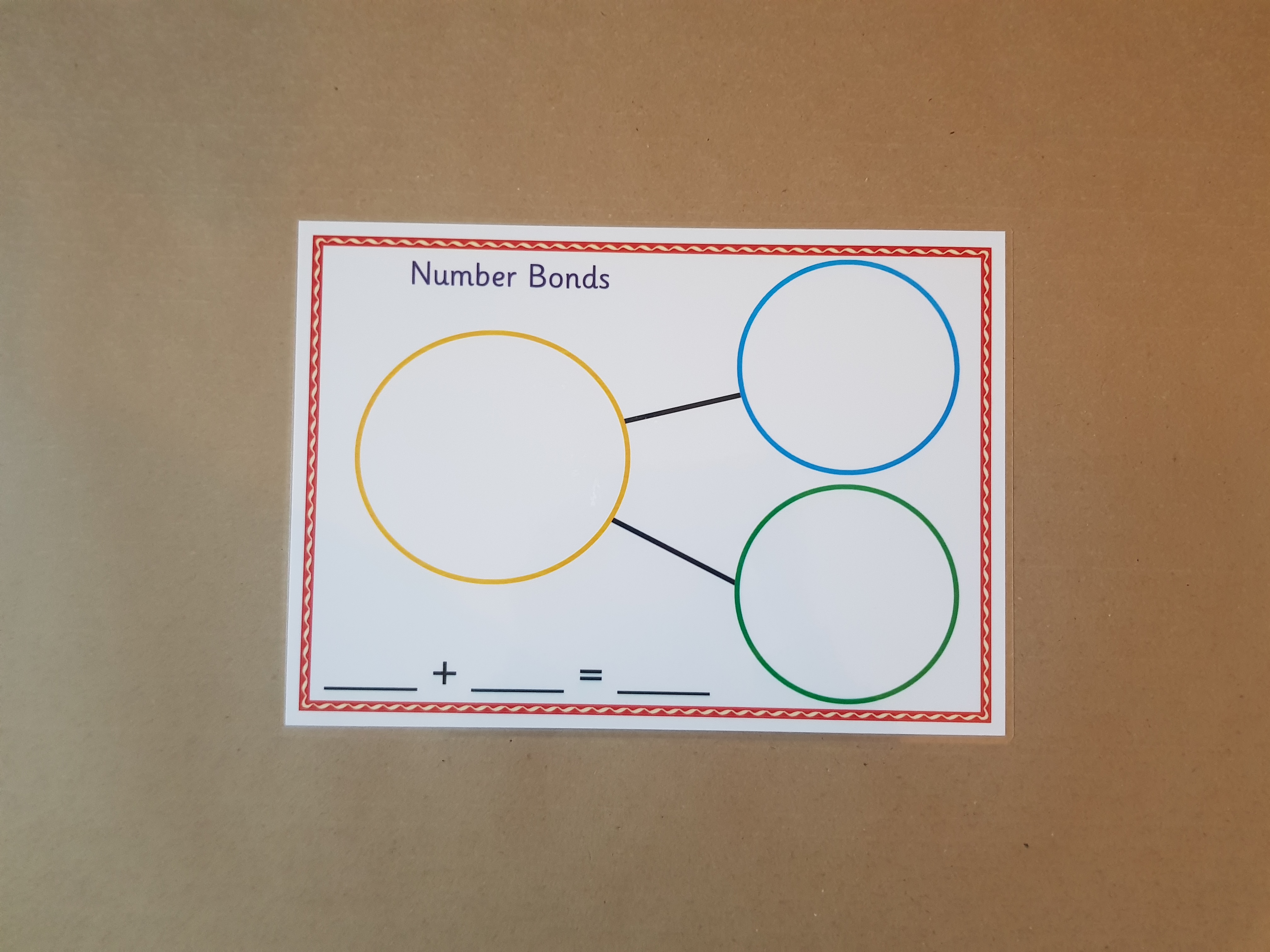 Number bonds with addition sum - A4 Mat 