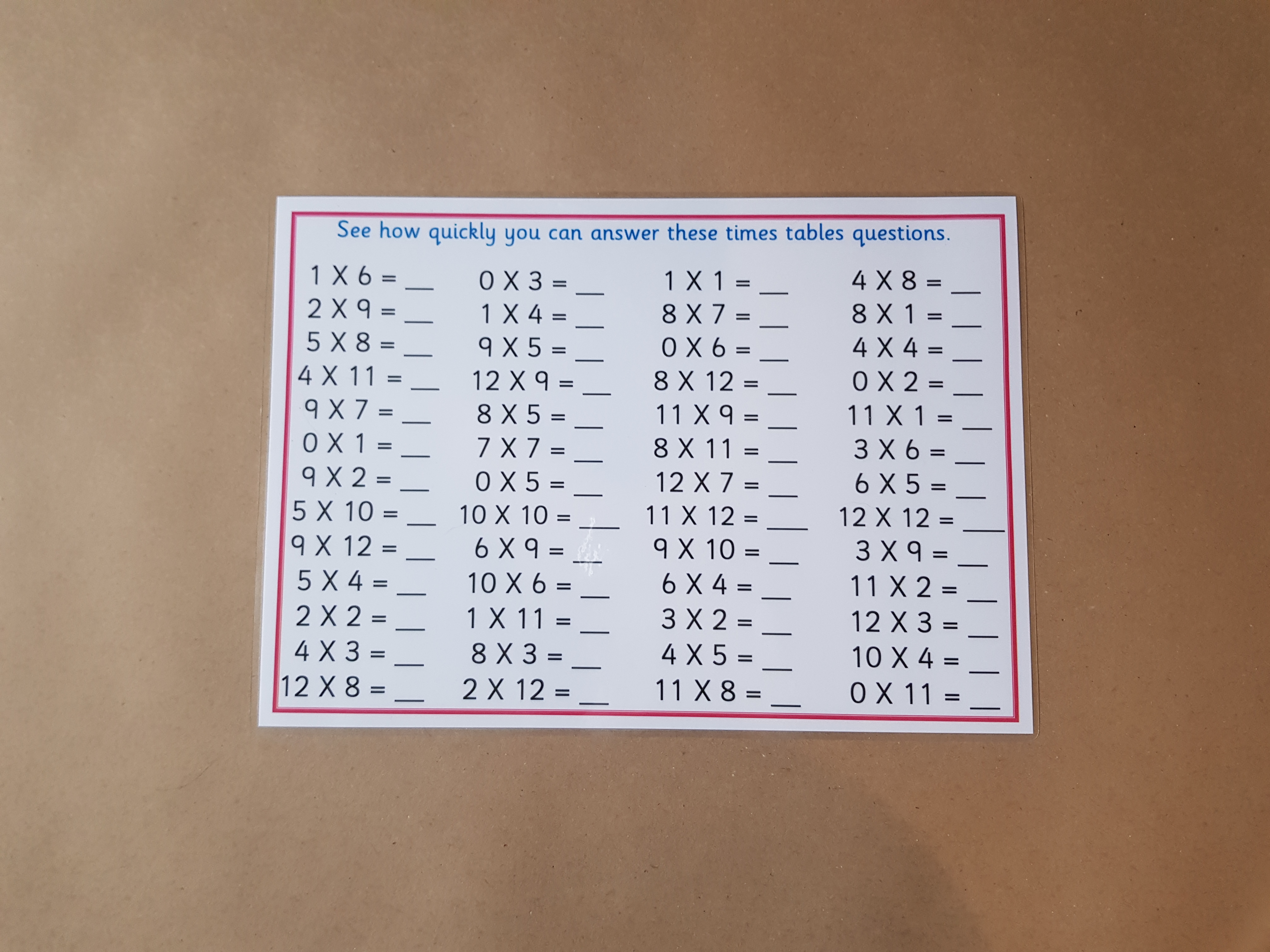 Times Tables Practice worksheets - KS2 Numeracy Teaching Resource 
