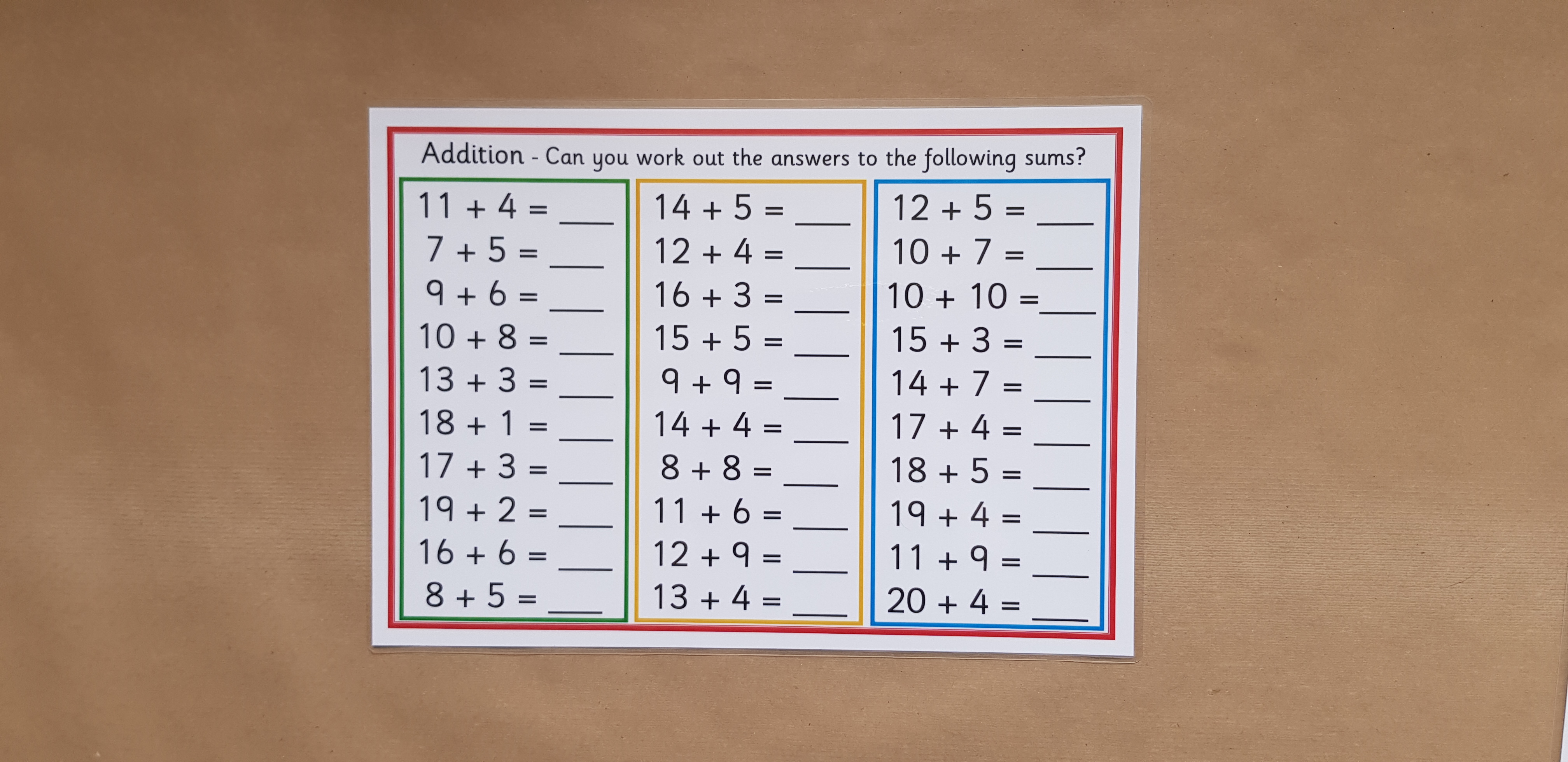 Addition and subtraction to 20 worksheets - KS1 Numeracy Resource