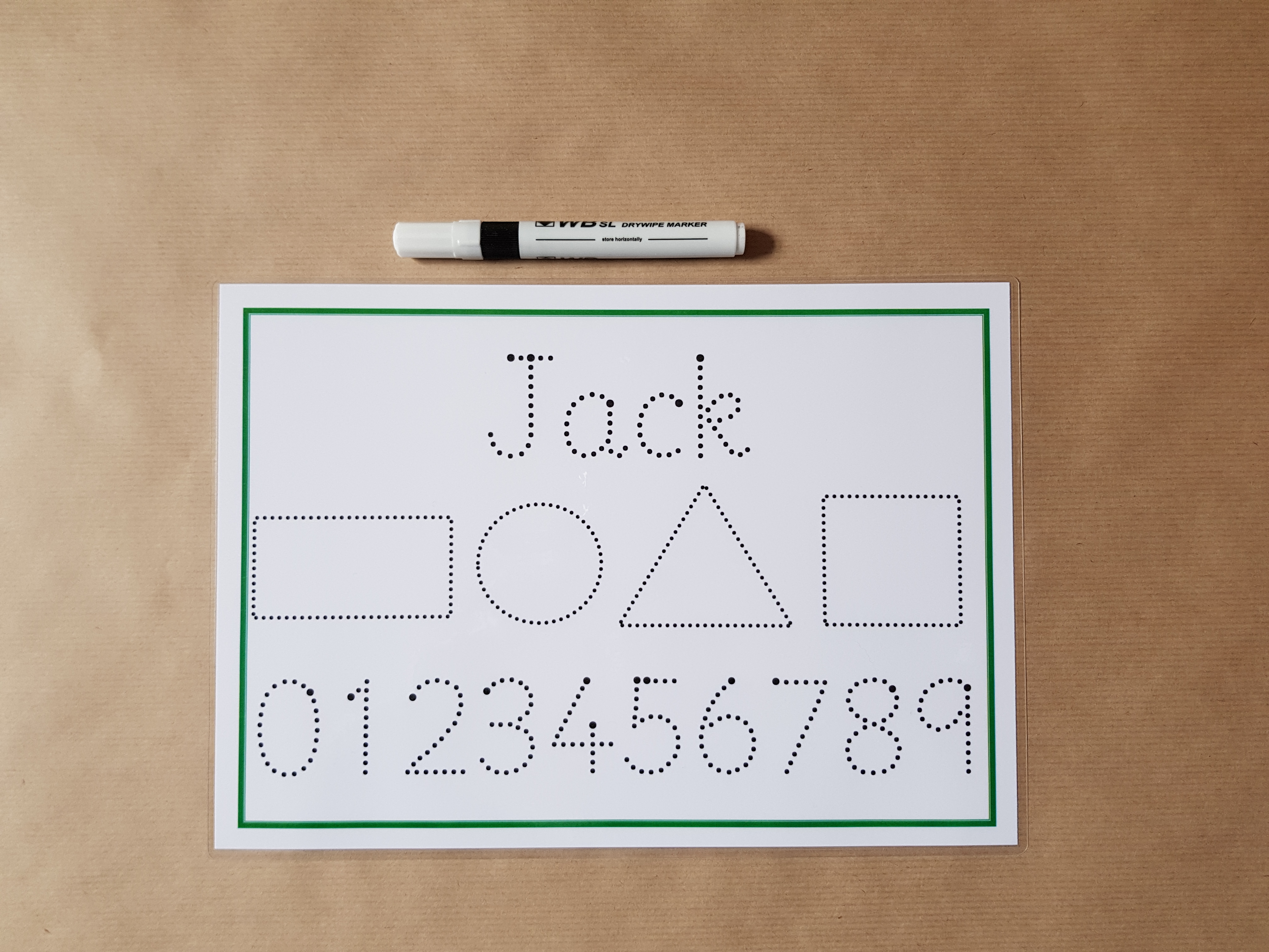 Personalised First Formation Mat, name, shapes and numbers