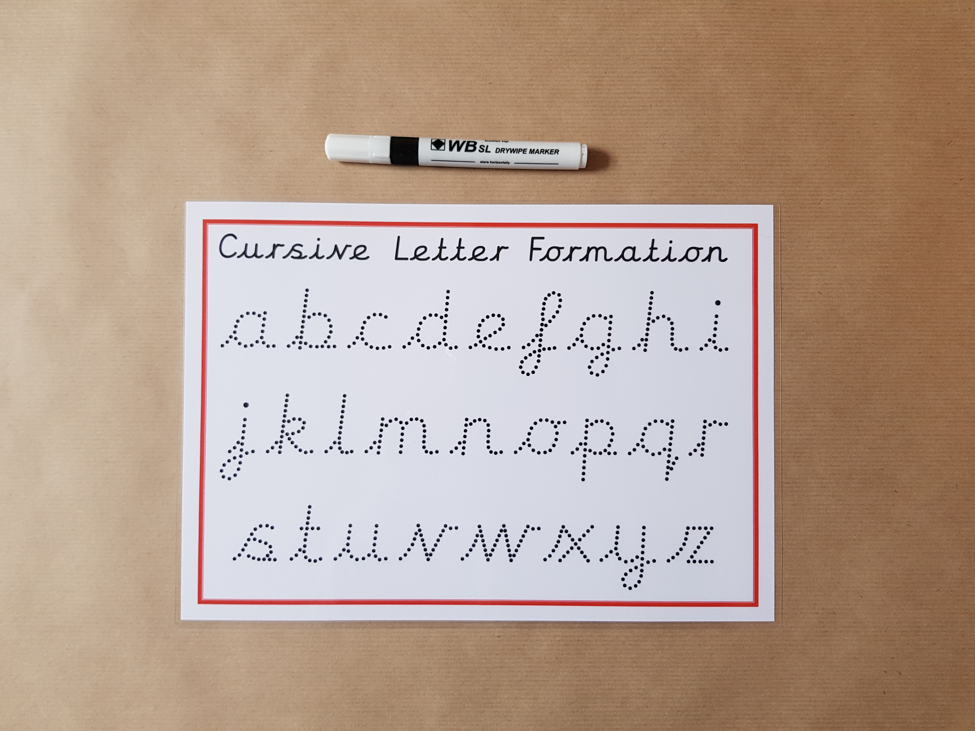 Cursive dotted letter formation