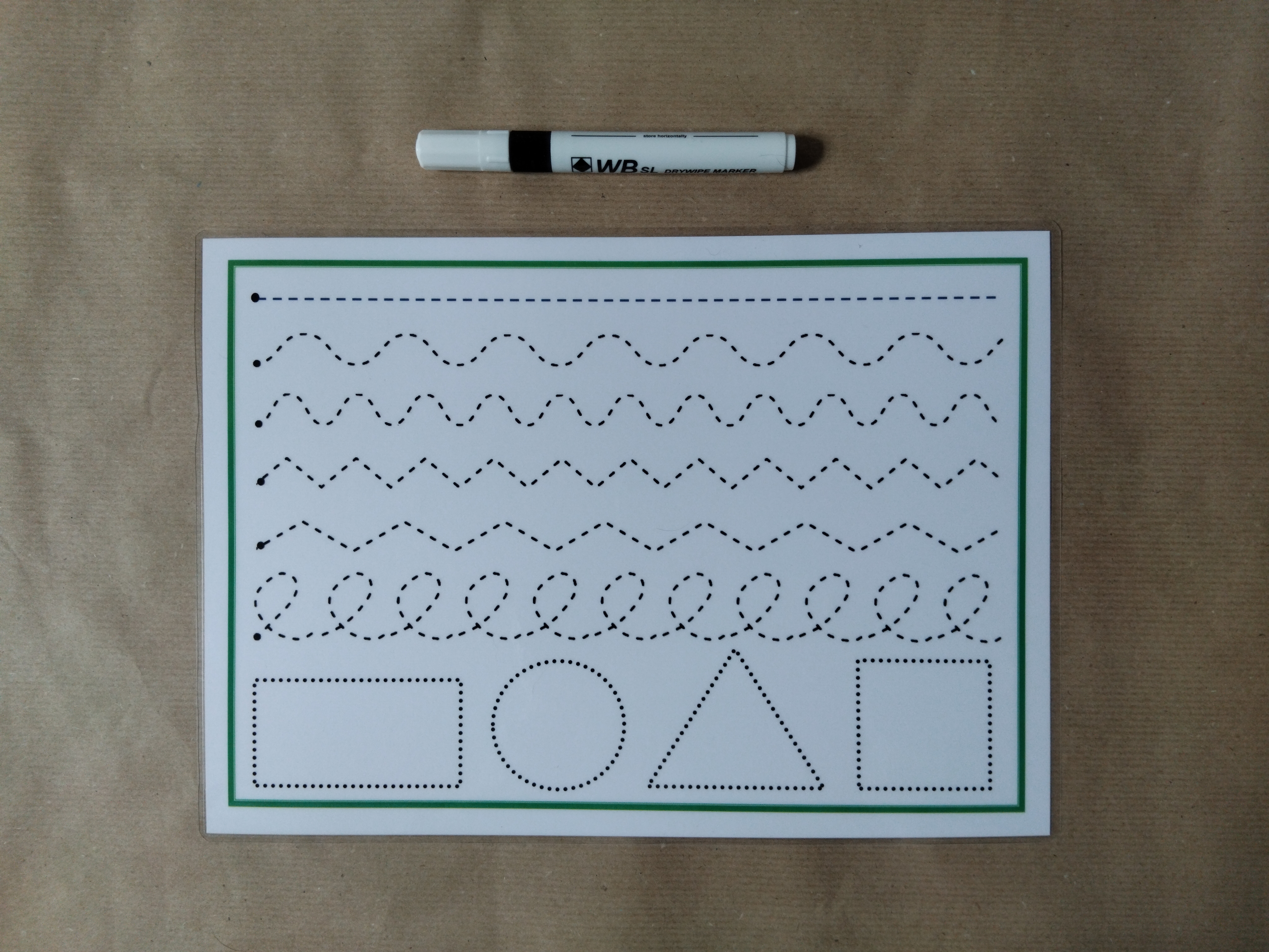 First pen control/formation mat and dry wipe pen