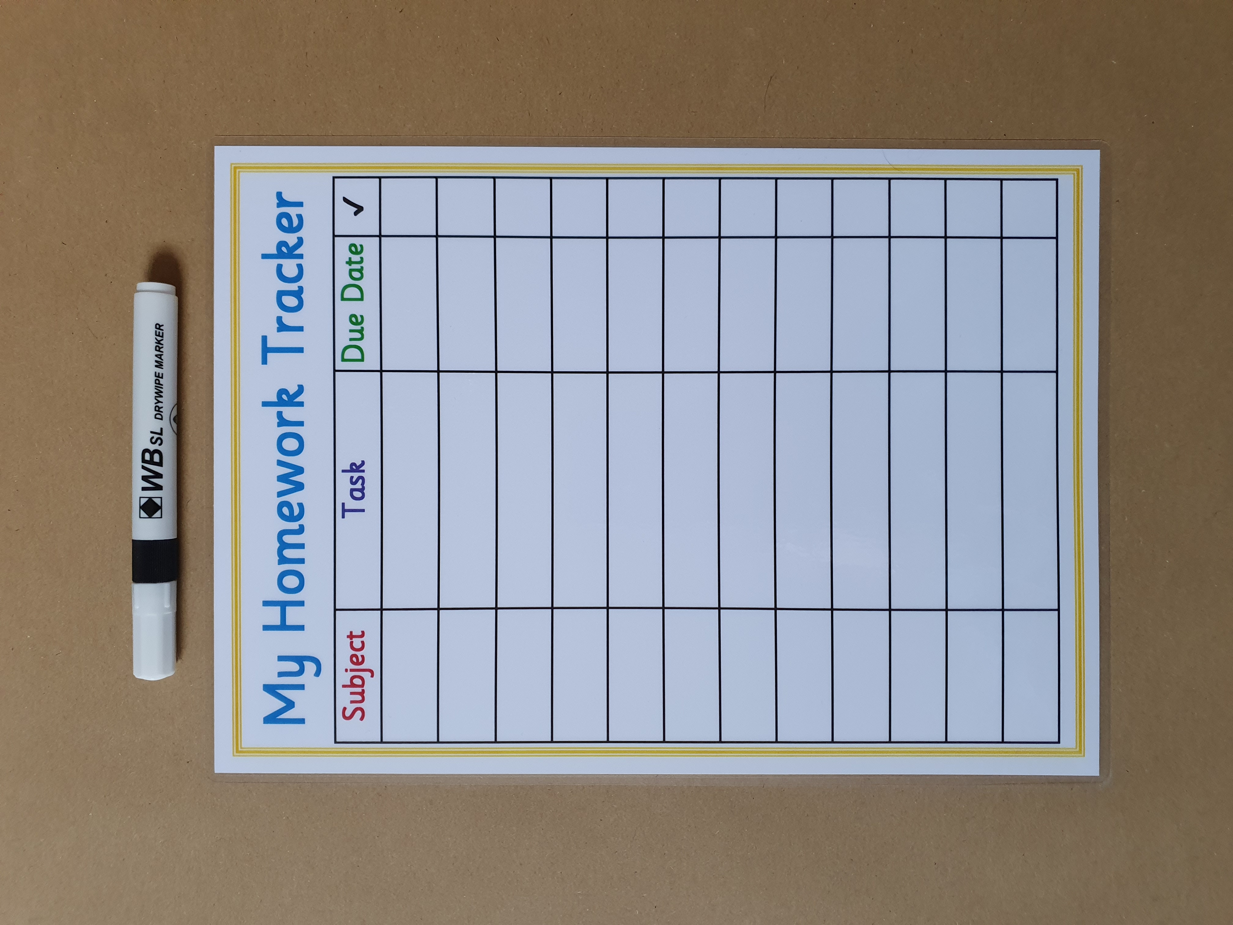 Homework Tracker - Reusable