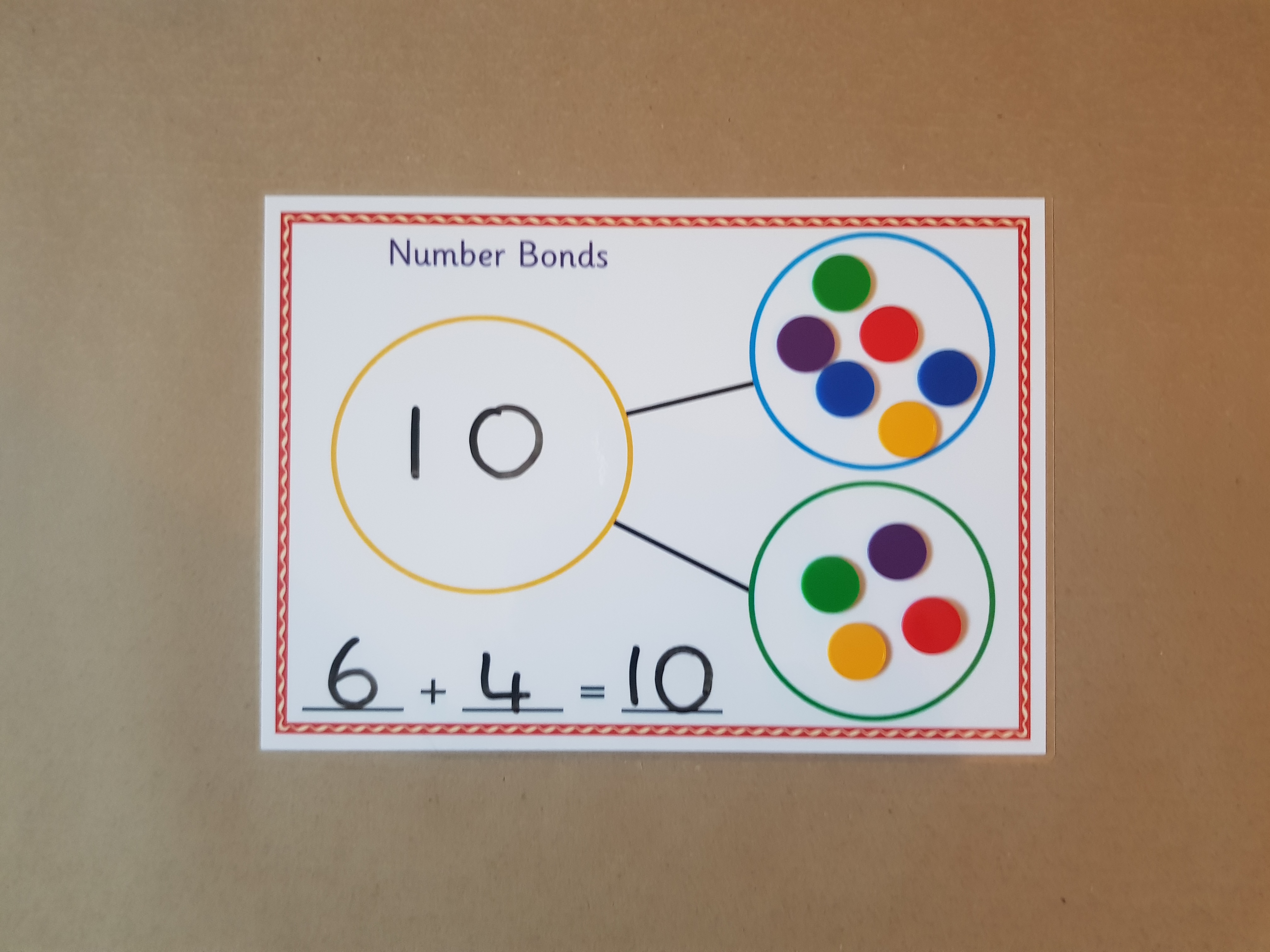 Number bonds with addition sum - A4 Mat 