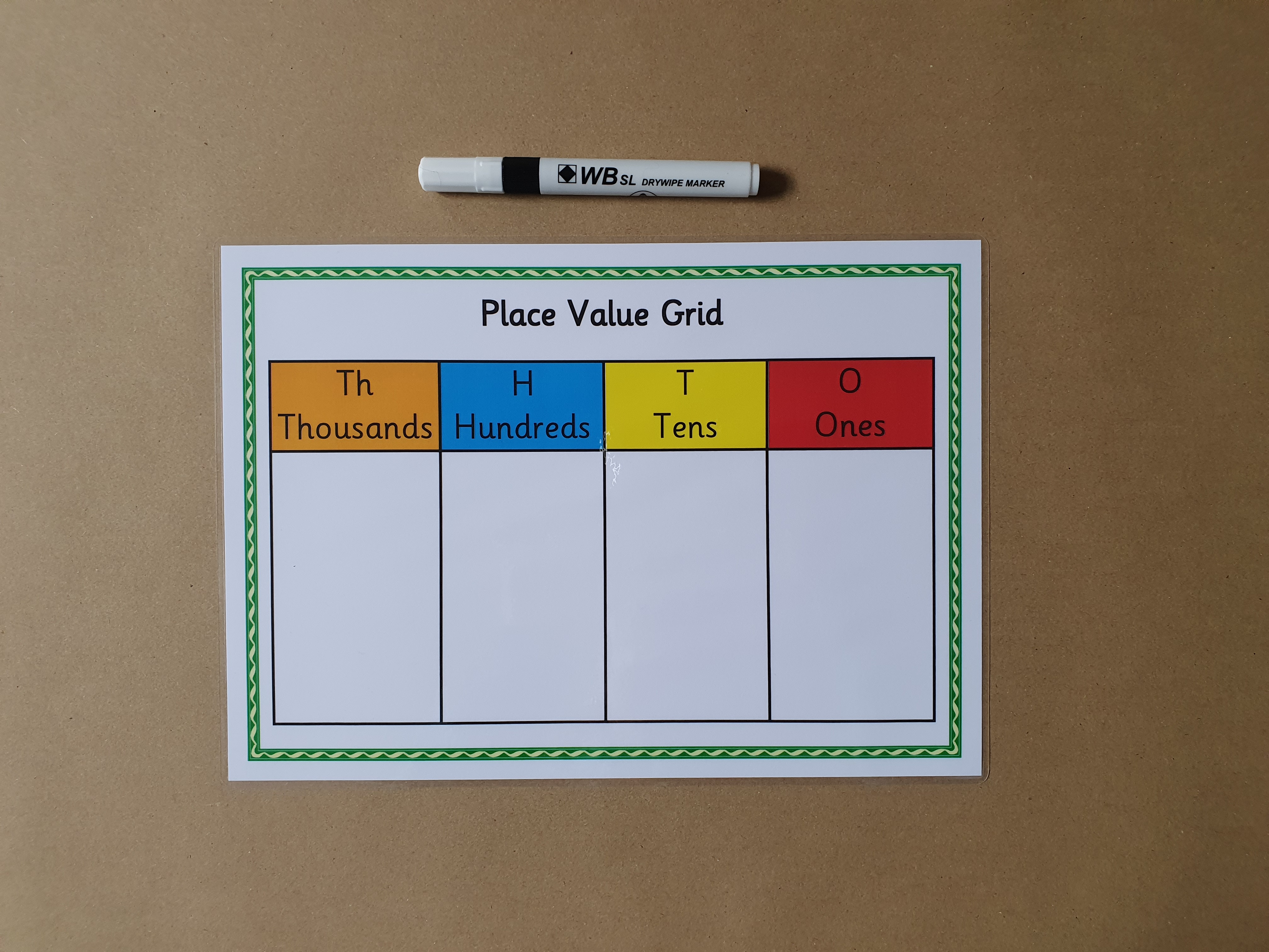 Place Value Grid - thousands, hundreds, tens and ones - Numeracy teaching resource 