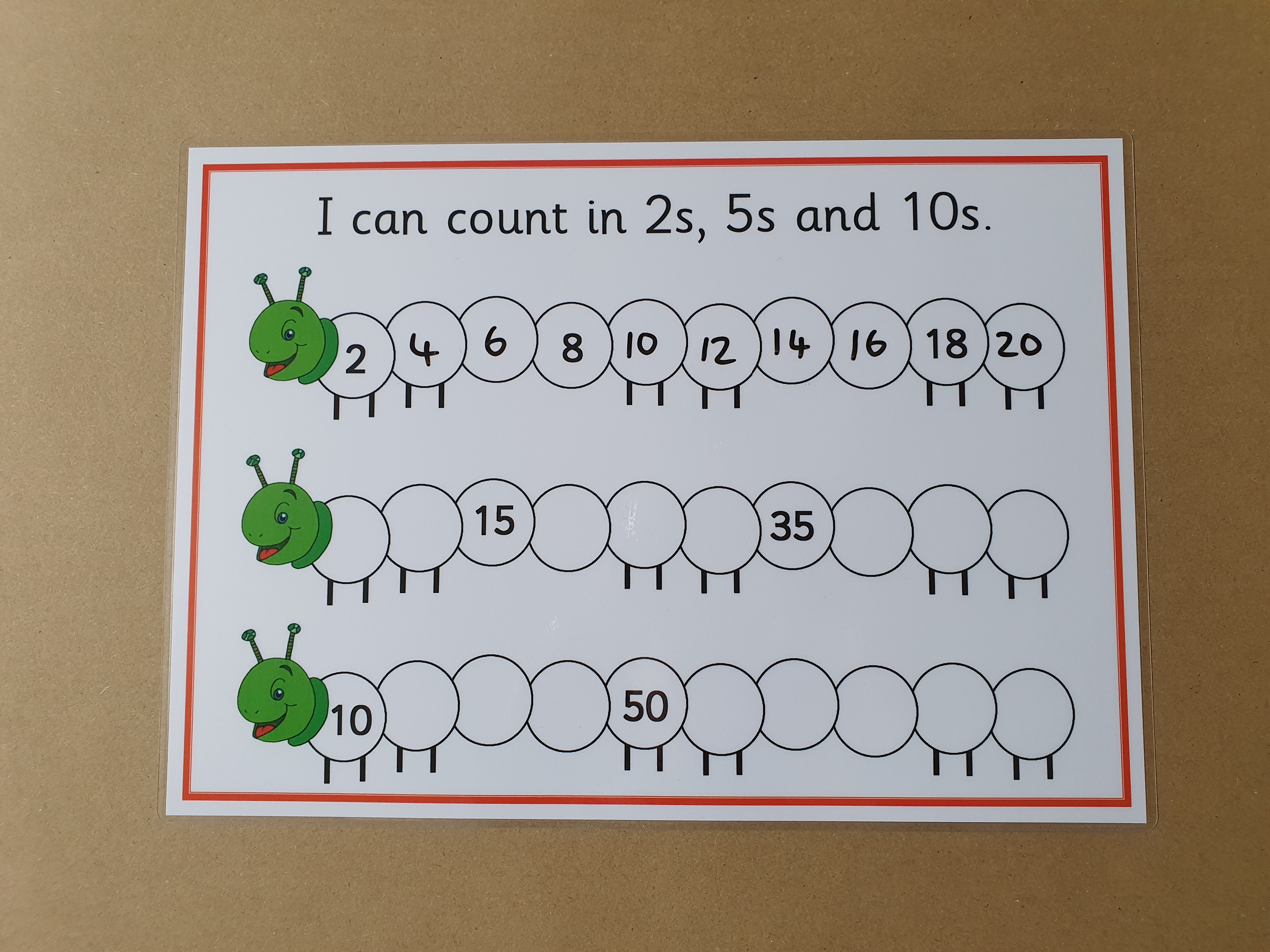 I can count in 2s, 5s and 10s missing numbers worksheet