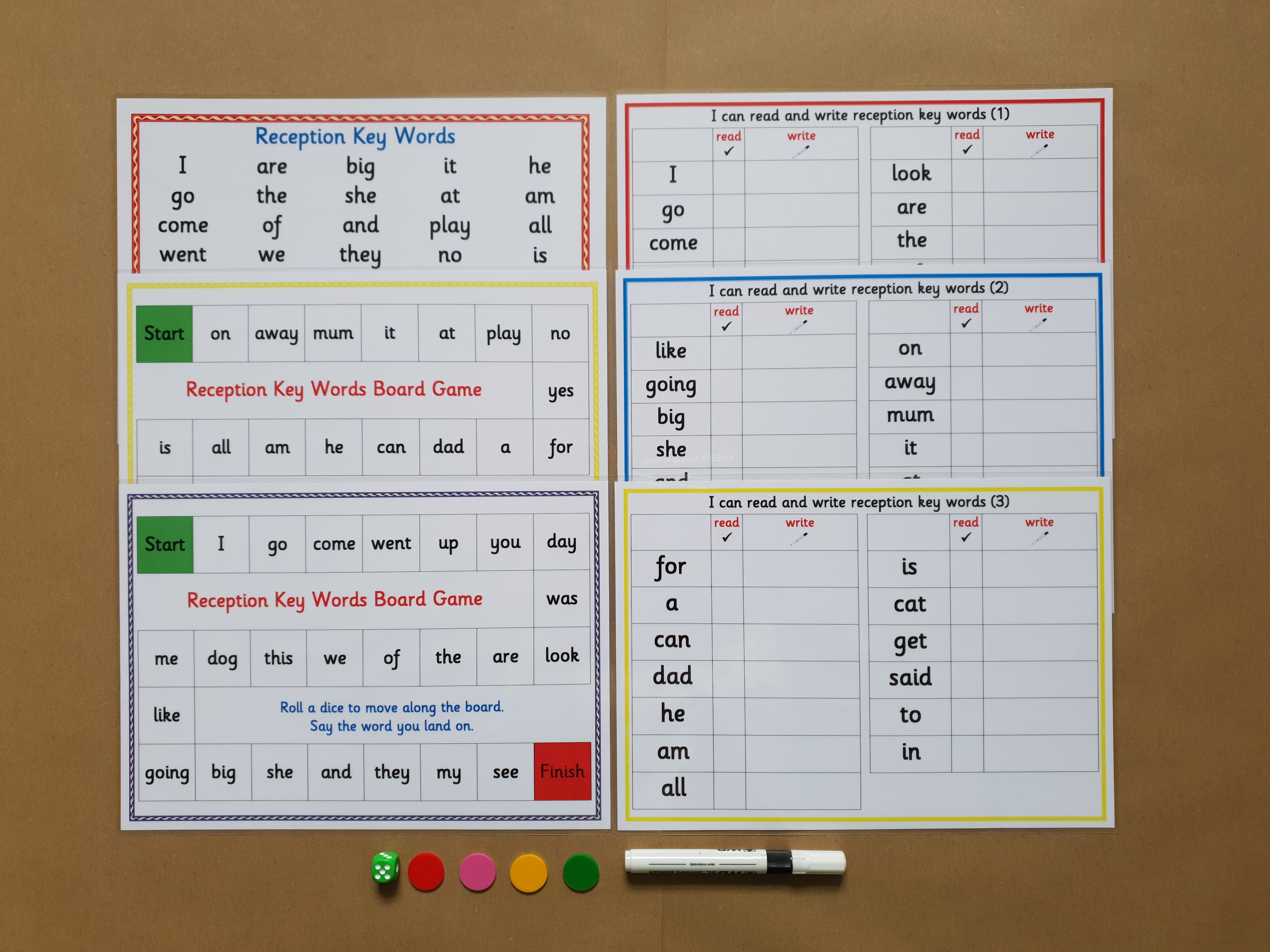 Reception Key Words Bundle