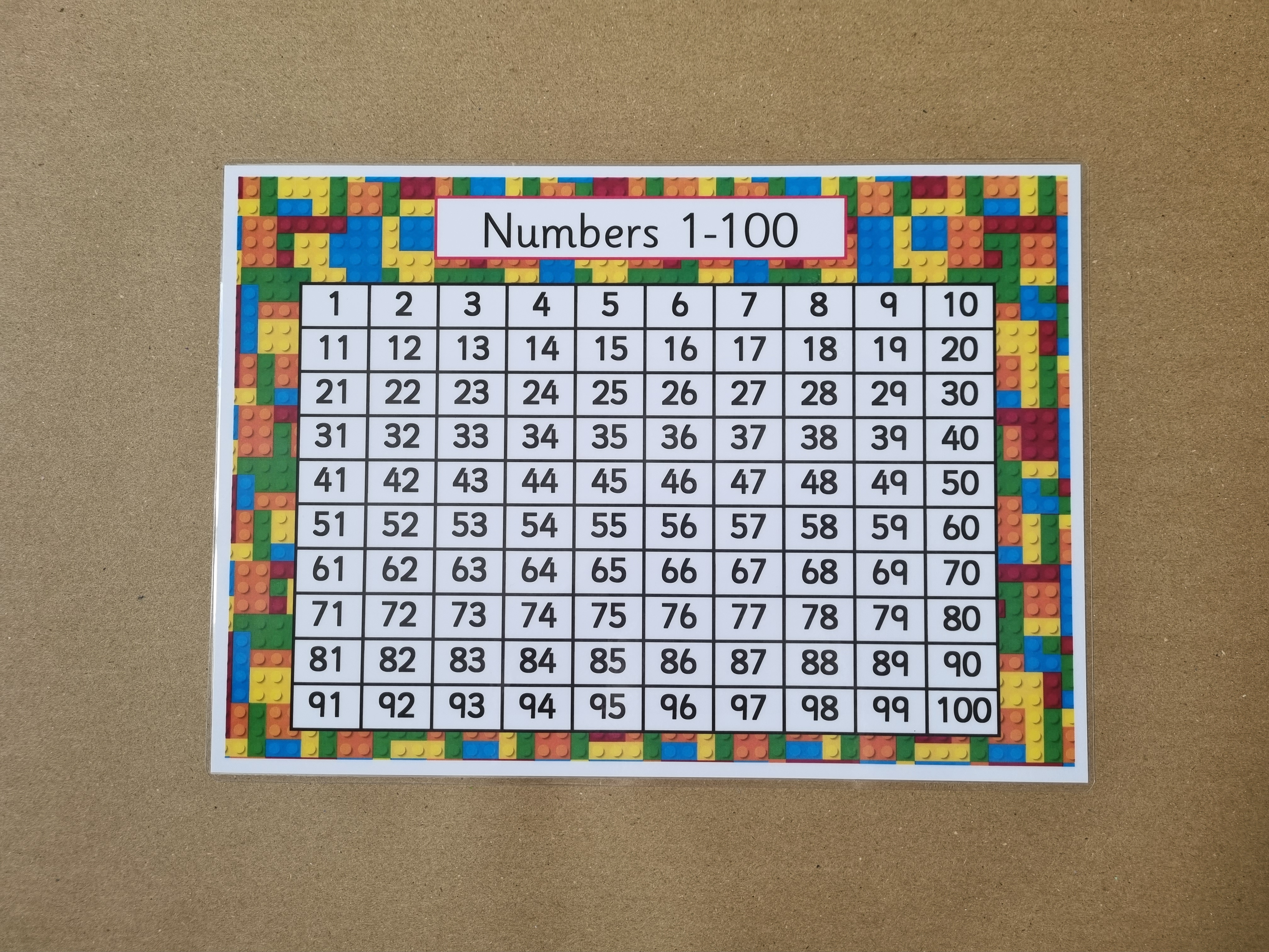 Numbers to 100 Poster, building block design
