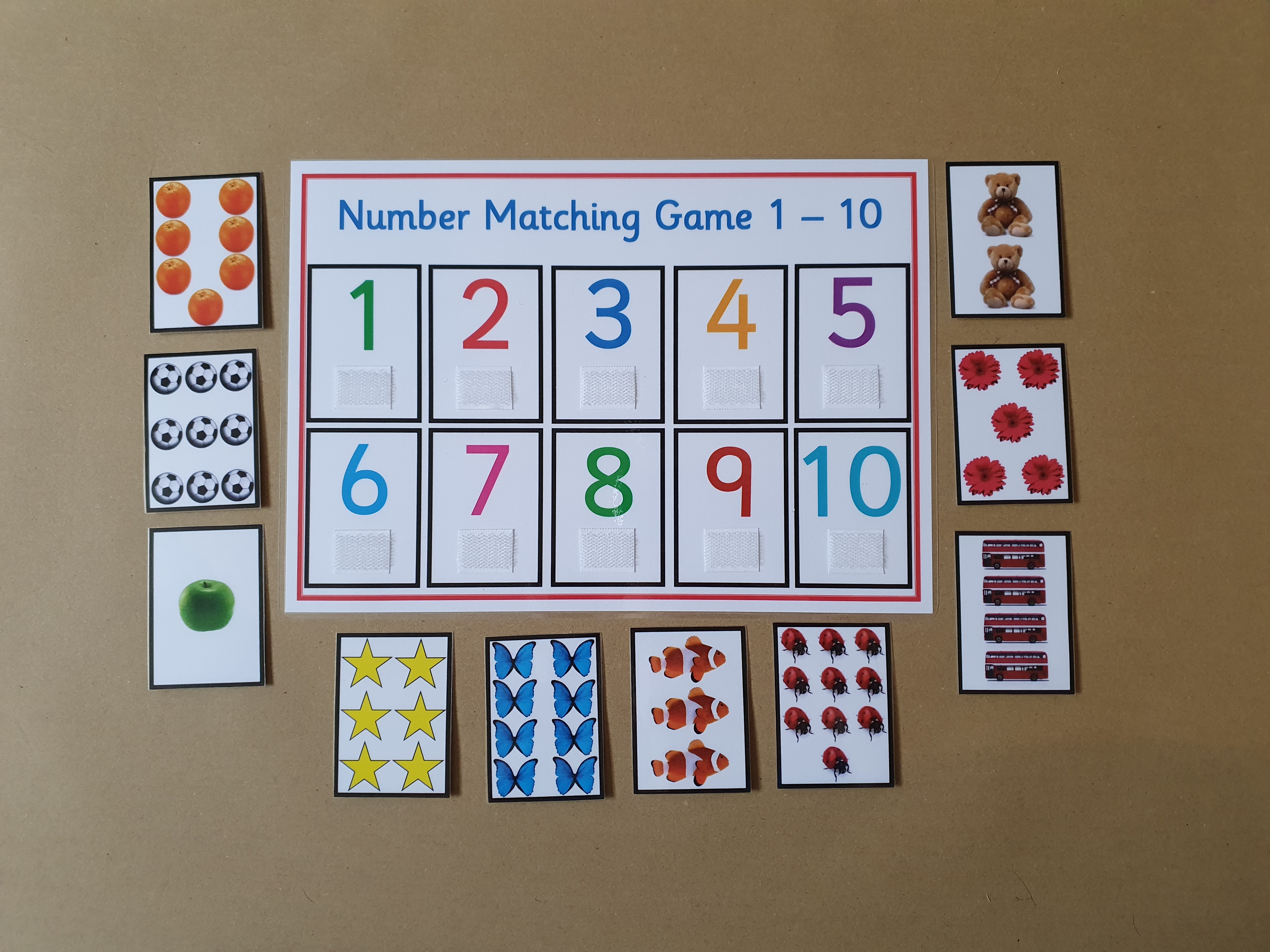 Number Matching Game with pictures 1-10