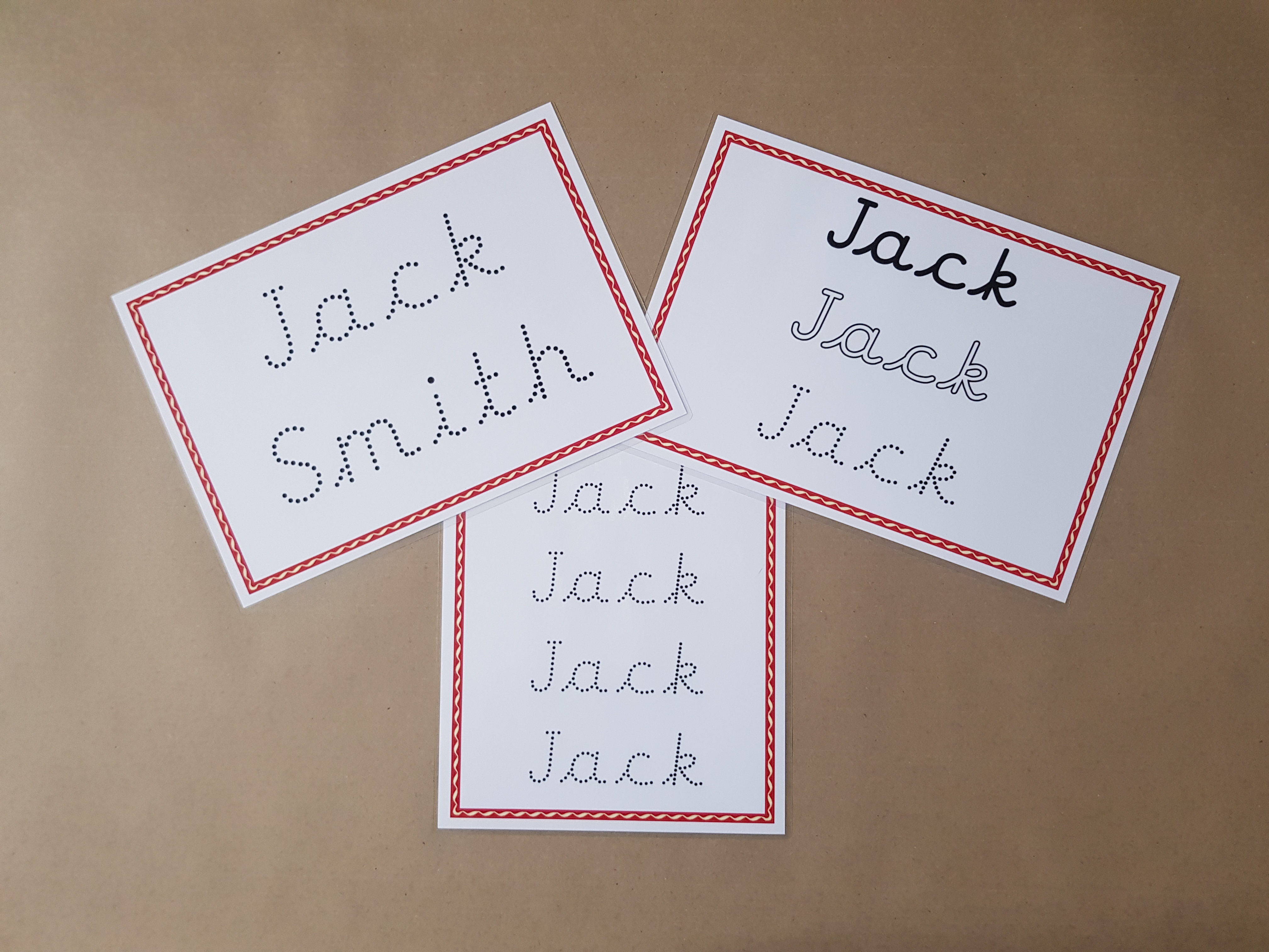 Personalised Name Card Bundle - cursive font