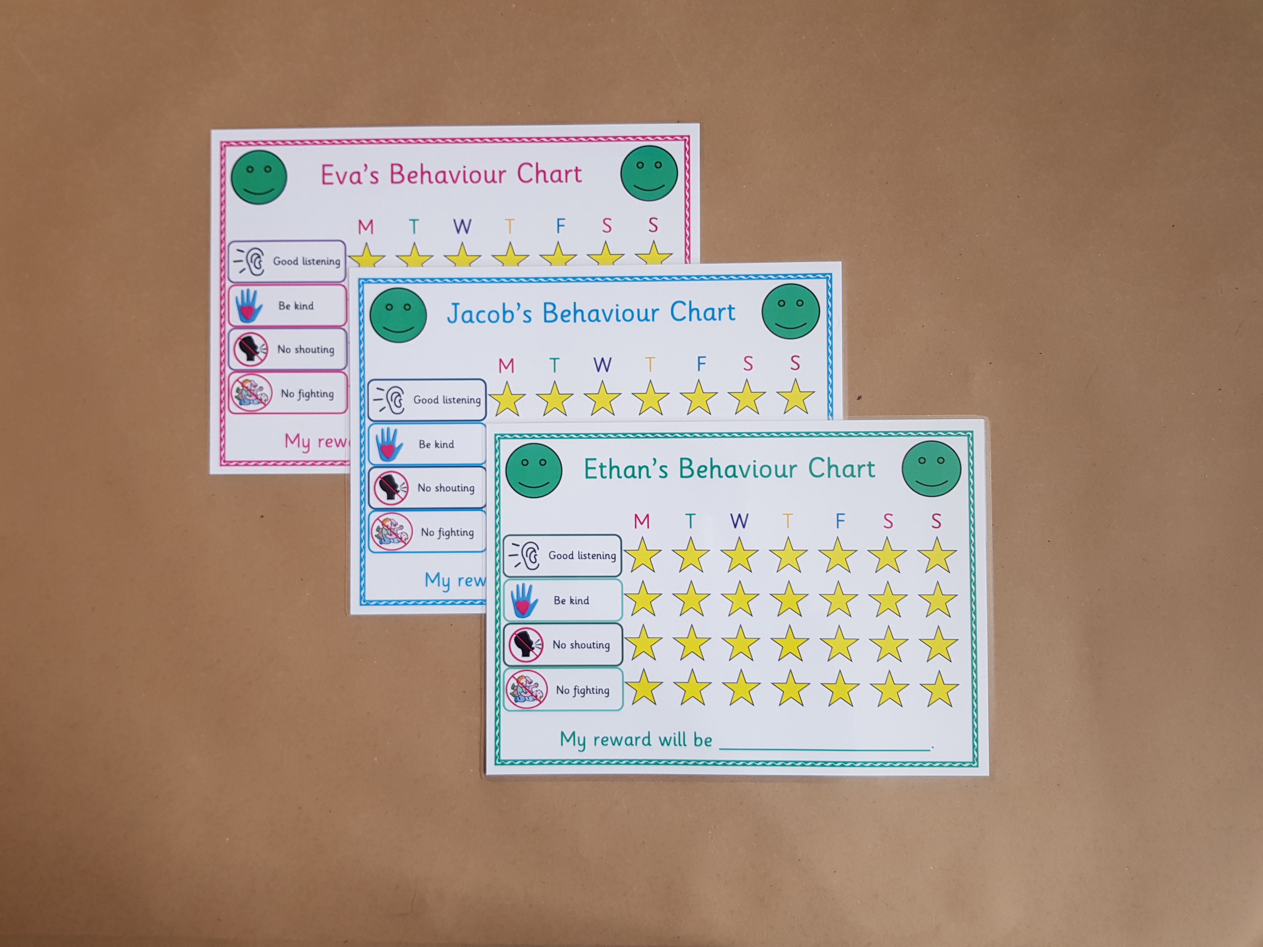  Personalised Behaviour Reward Chart and dry wipe pen 